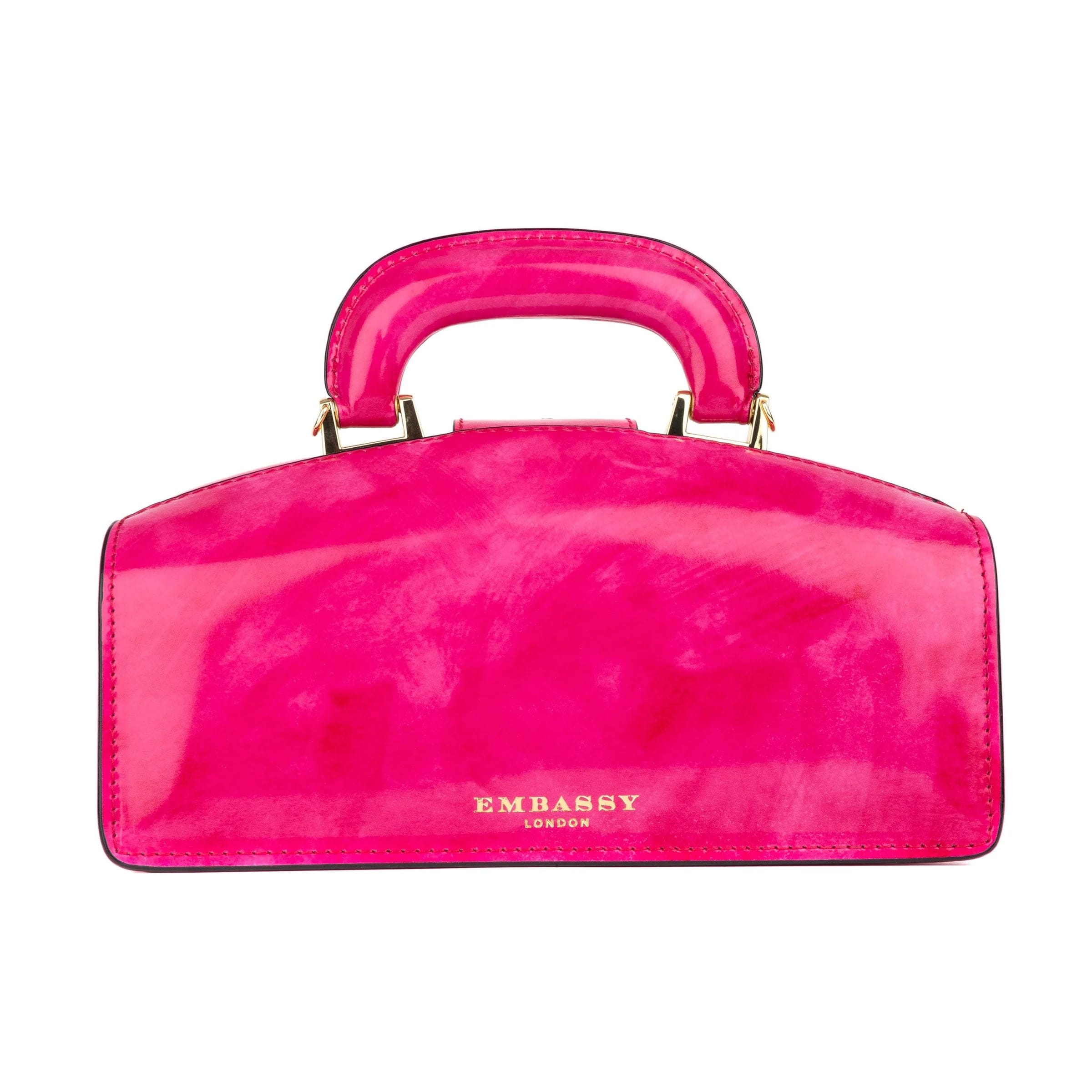 Gazelle - Pink - Top handle bag with key lock in pink smooth genuine leather