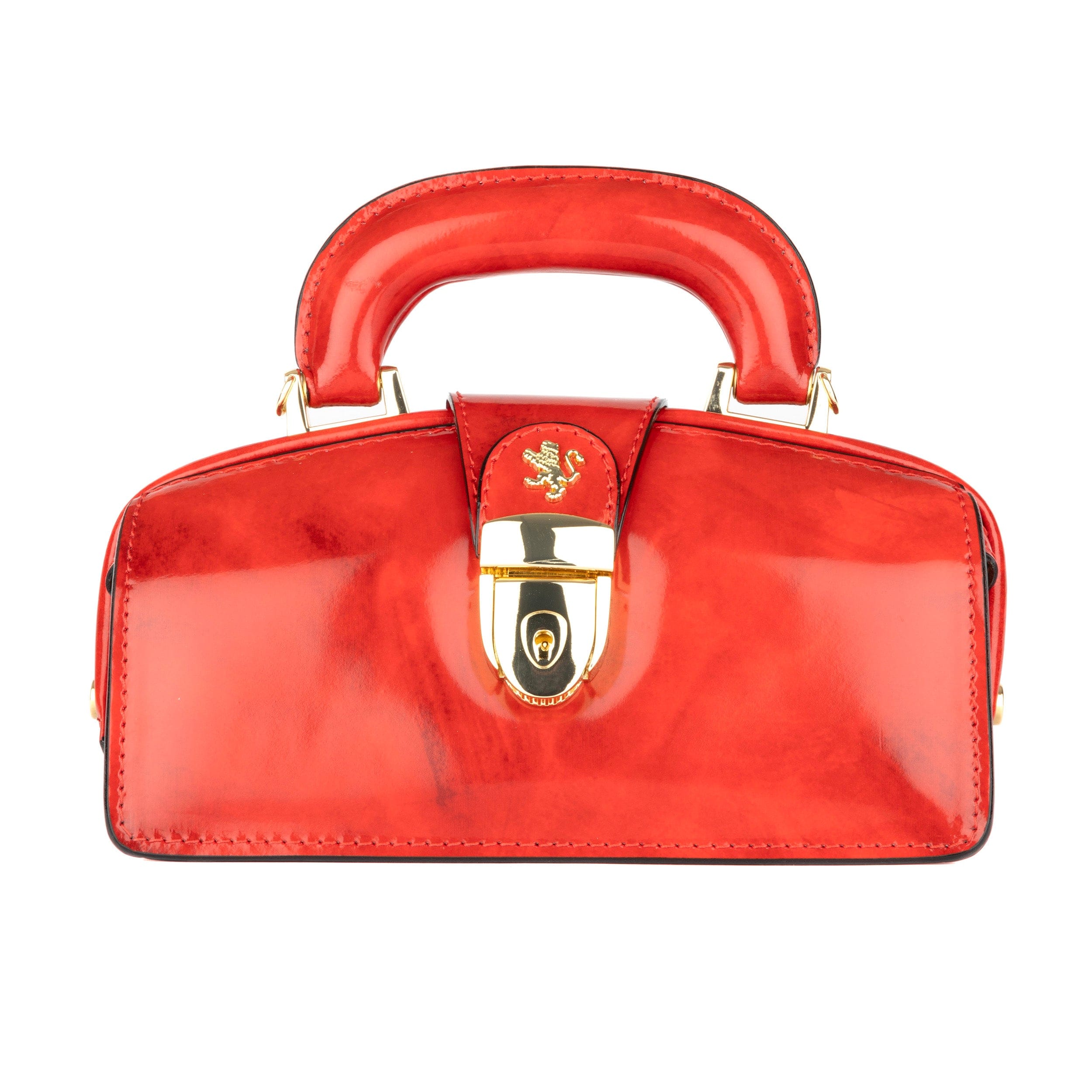 Gazelle Mini - Red - Women's mini patent bowling bag with handle and strap
