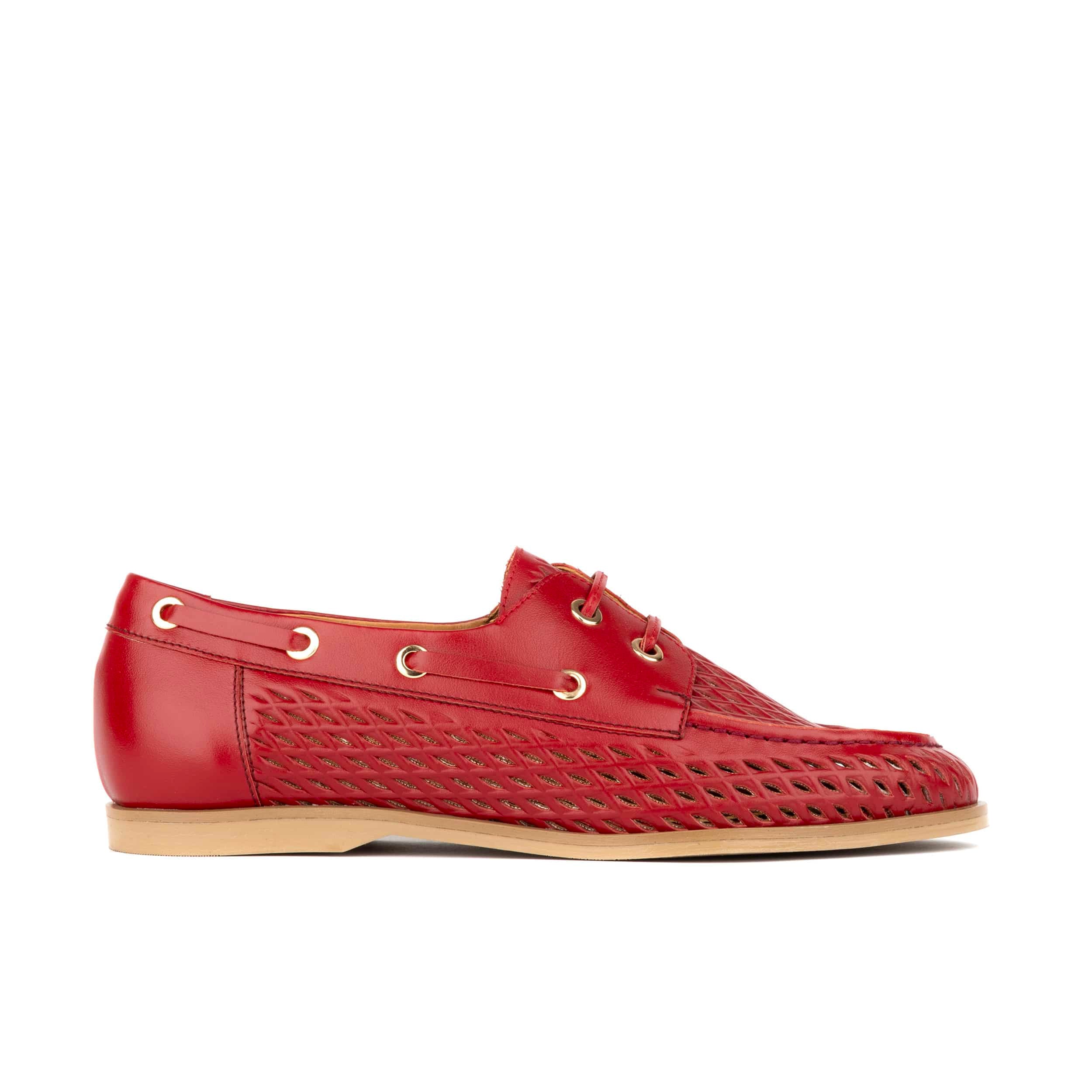 Row Your Boat - Red - Women's Leather Boat Shoes
