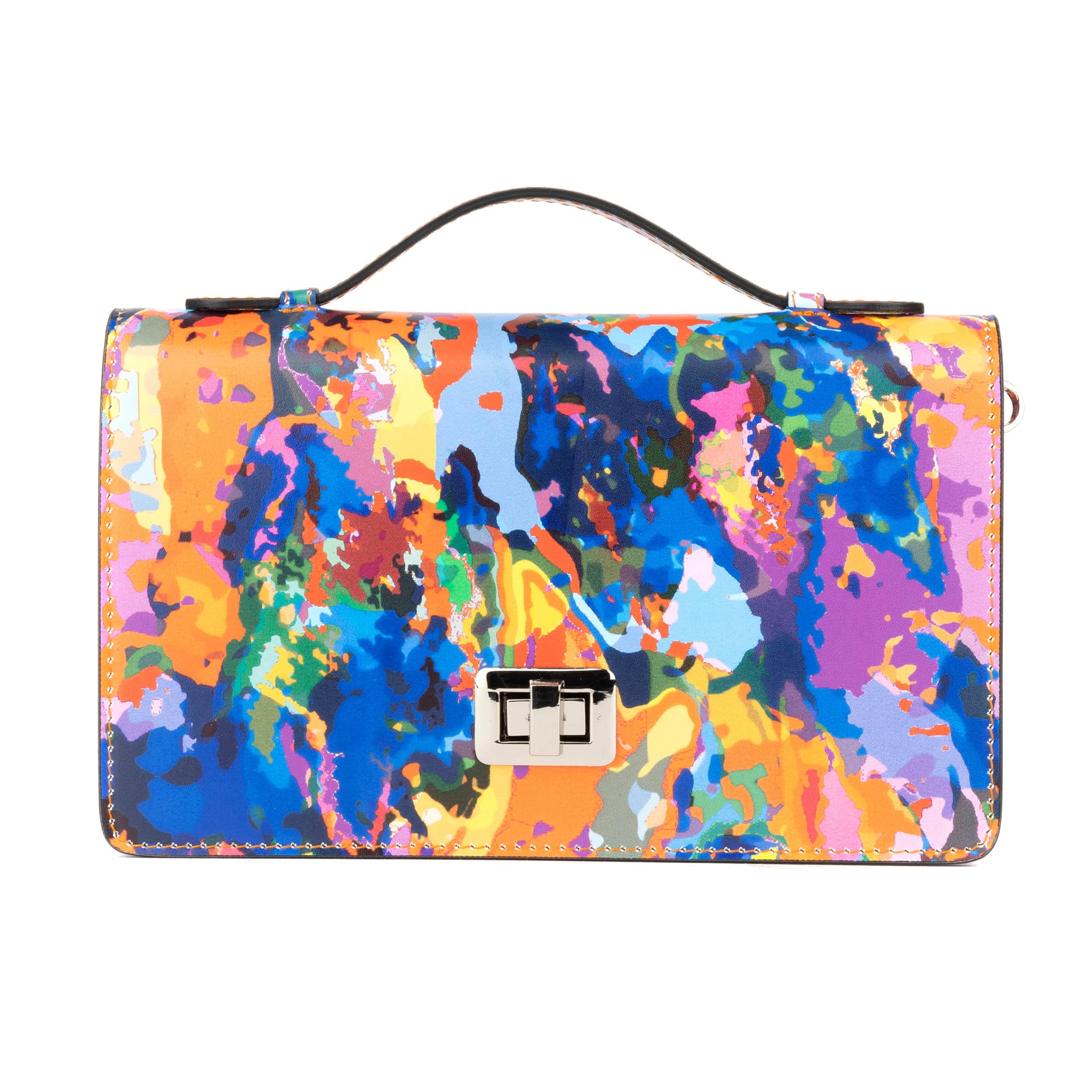 Envy - Summer Colours - Women's leather flap clutch bag with strap