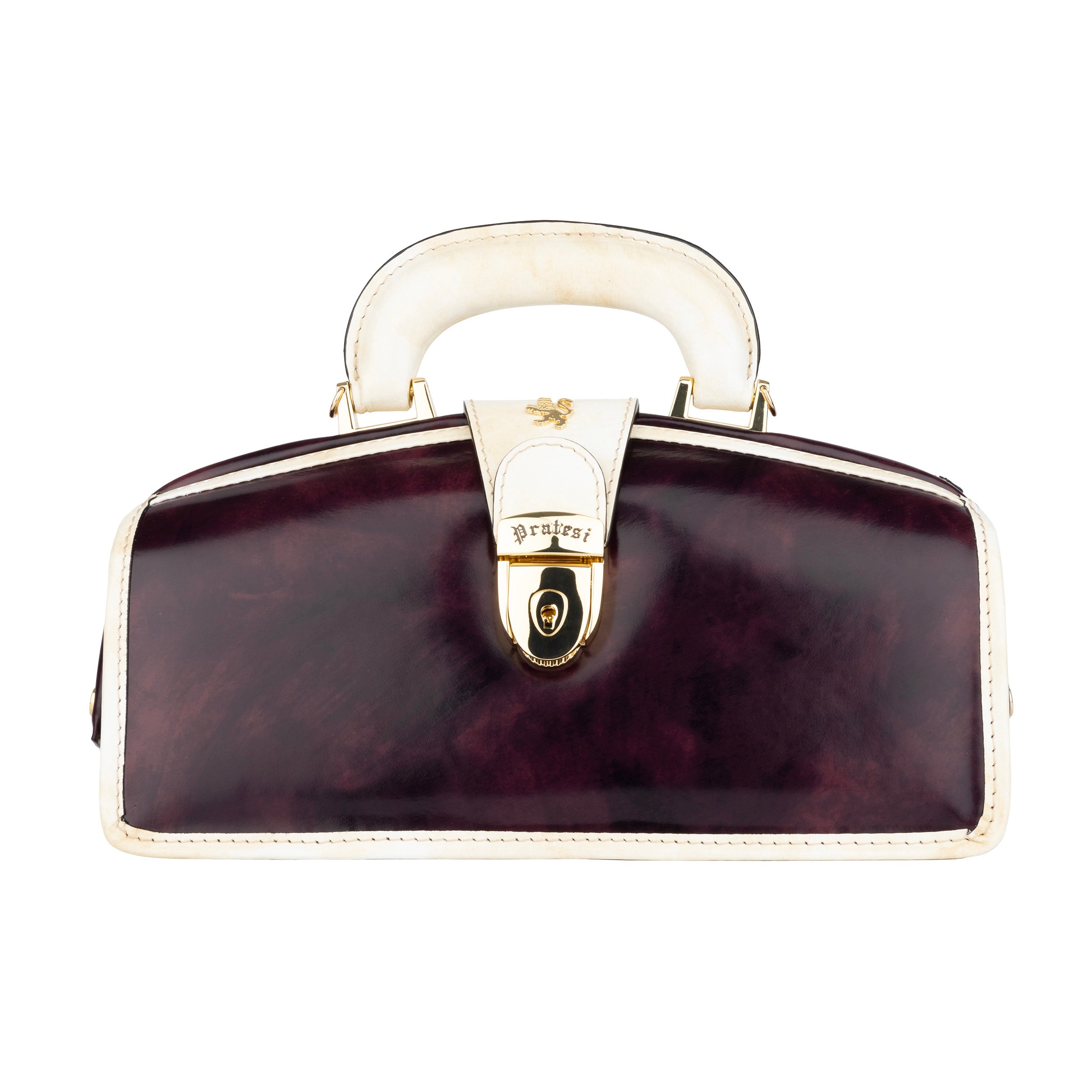 Gazelle - Burgundy & Cream - Women’s patent leather top handle & crossbody bag