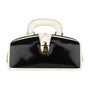 Gazelle - Black & Cream - Women’s mini patent leather top handle & crossbody bag