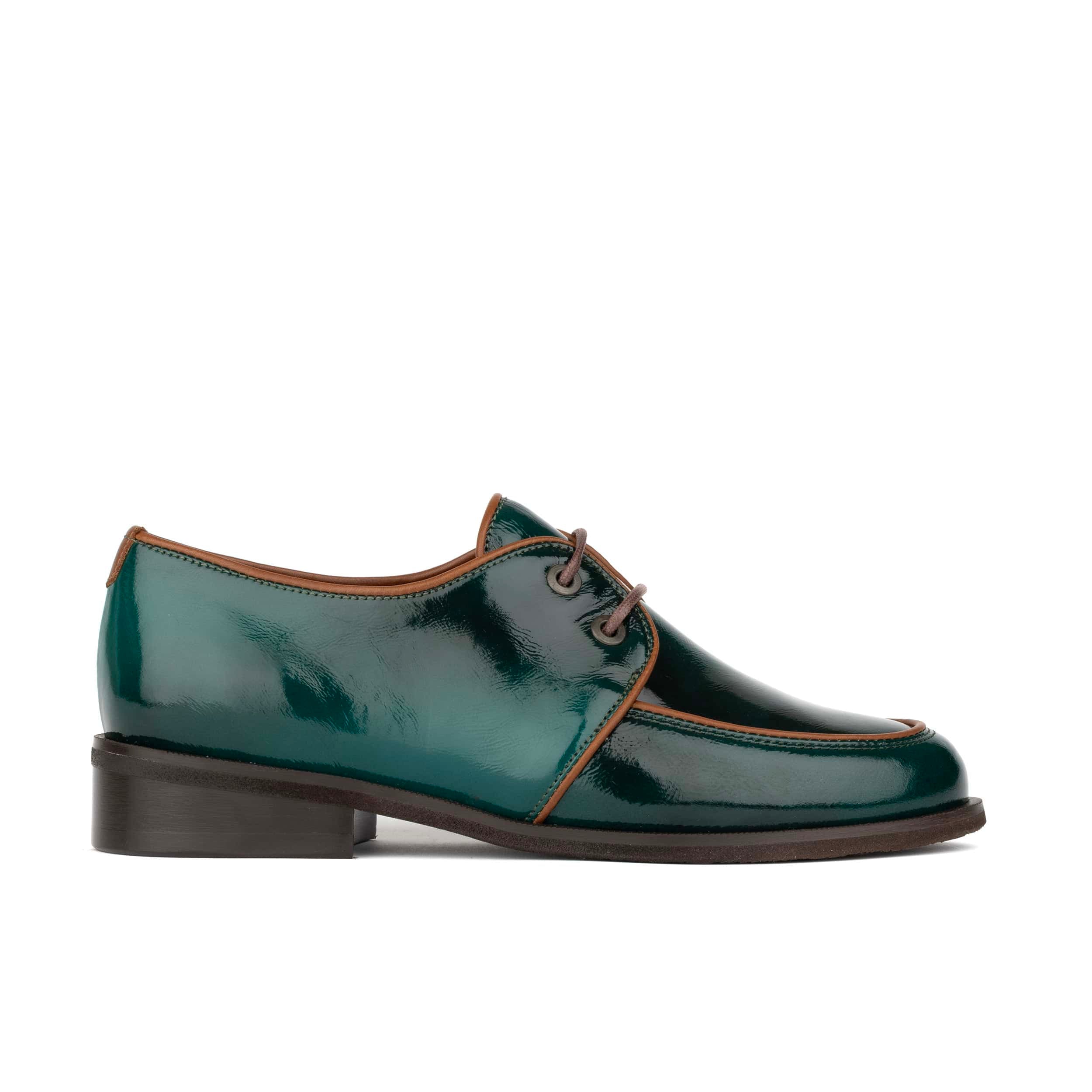 Kiss - Green - Women's patent leather lace up shoe