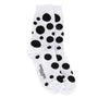 Footloose - White Black - Women's cotton crew socks UK 3 to 7 in white & black dots