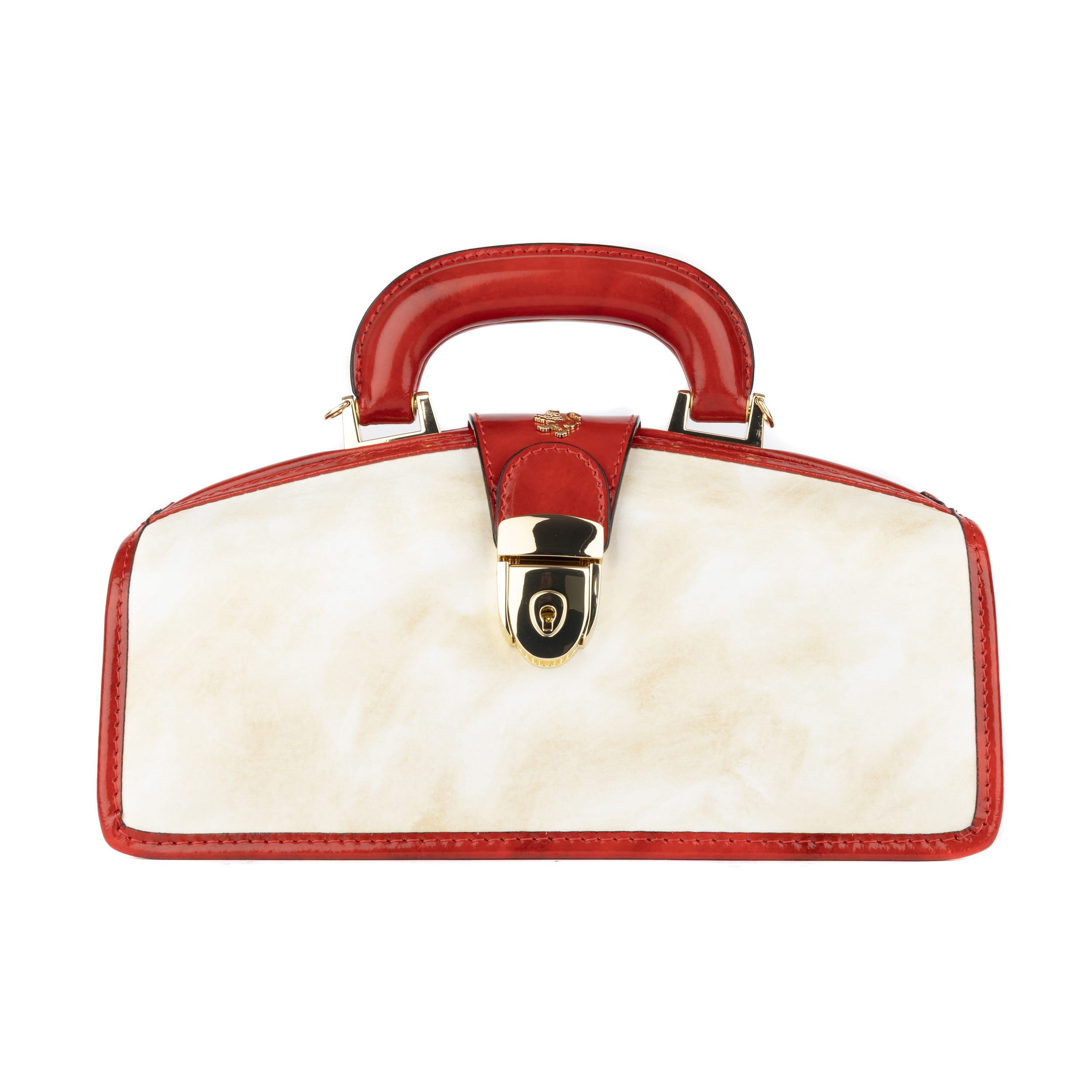 Gazelle - White & Red - Women’s patent leather top handle & crossbody bag