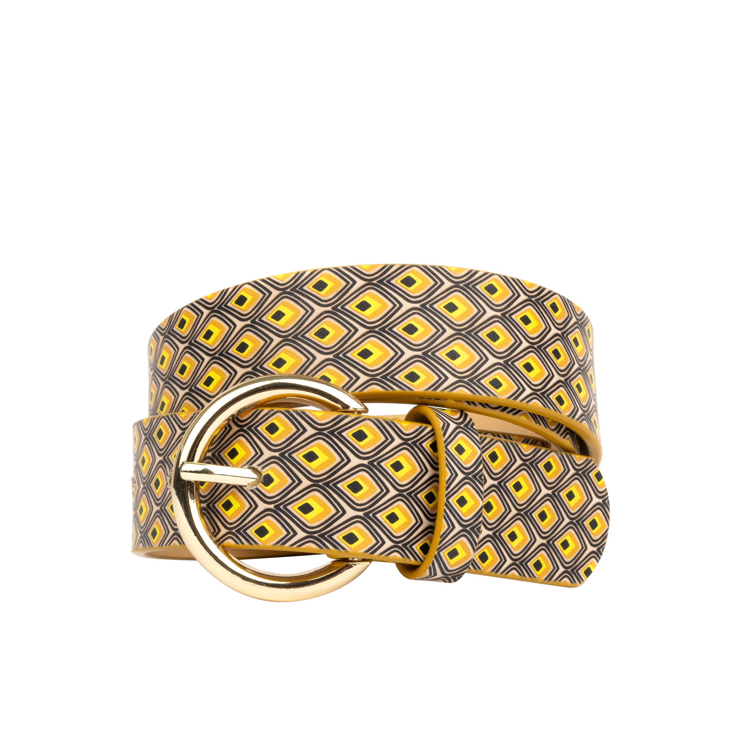 Emma - Black & Yellow - Women's Italian leather belt