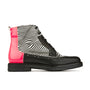 Hatter - Optical Zebra - Women's Italian leather higher ankle boot with rubber sole