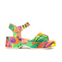 Palm Rise - Tropical - Plaform leather sandal in tropical print with soft leather footbed.