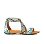 Isabella - Blue Snake - Women's cross strap sandal with covered heel
