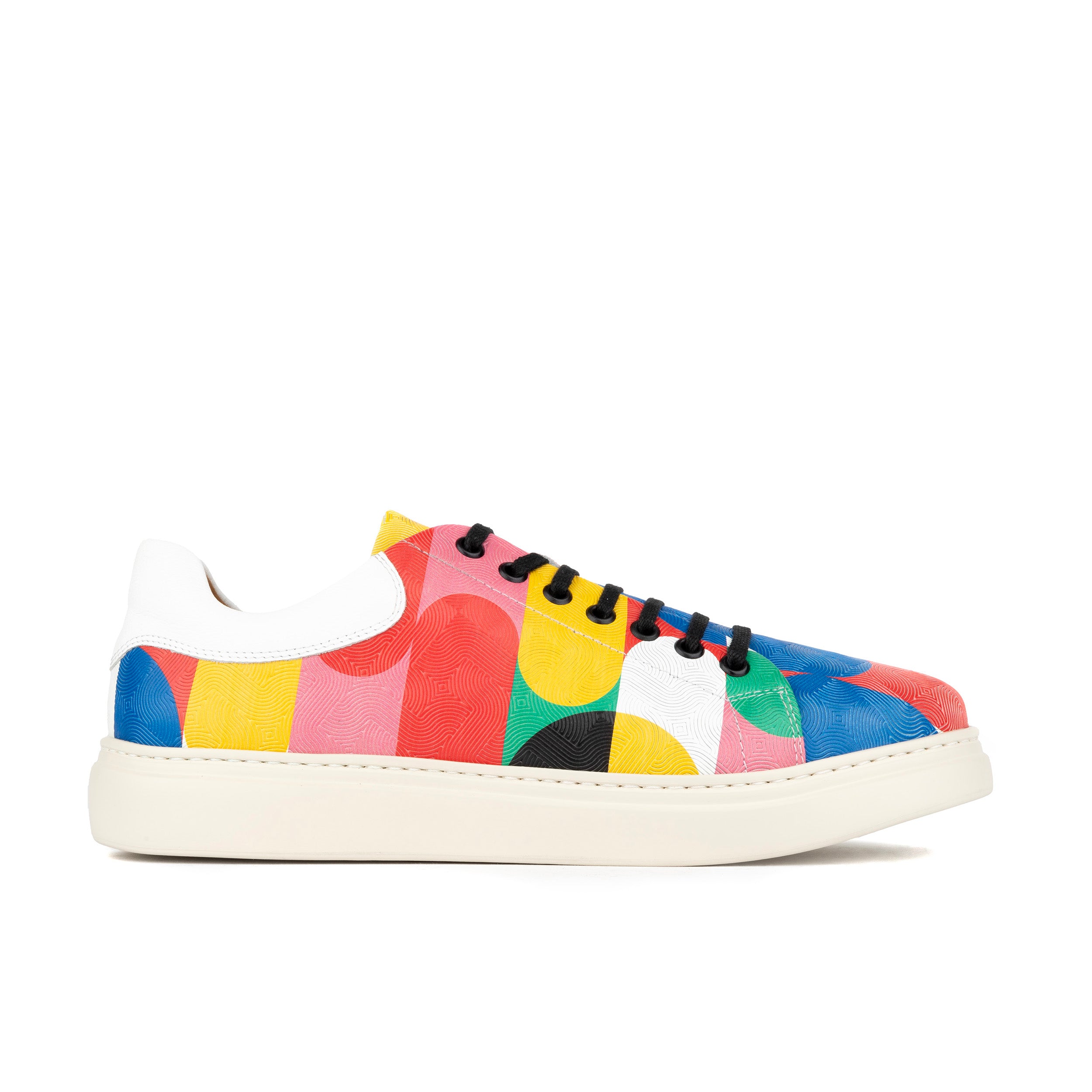 Sun City - Groovy - Men's white sole trainer in eye catching soft leather