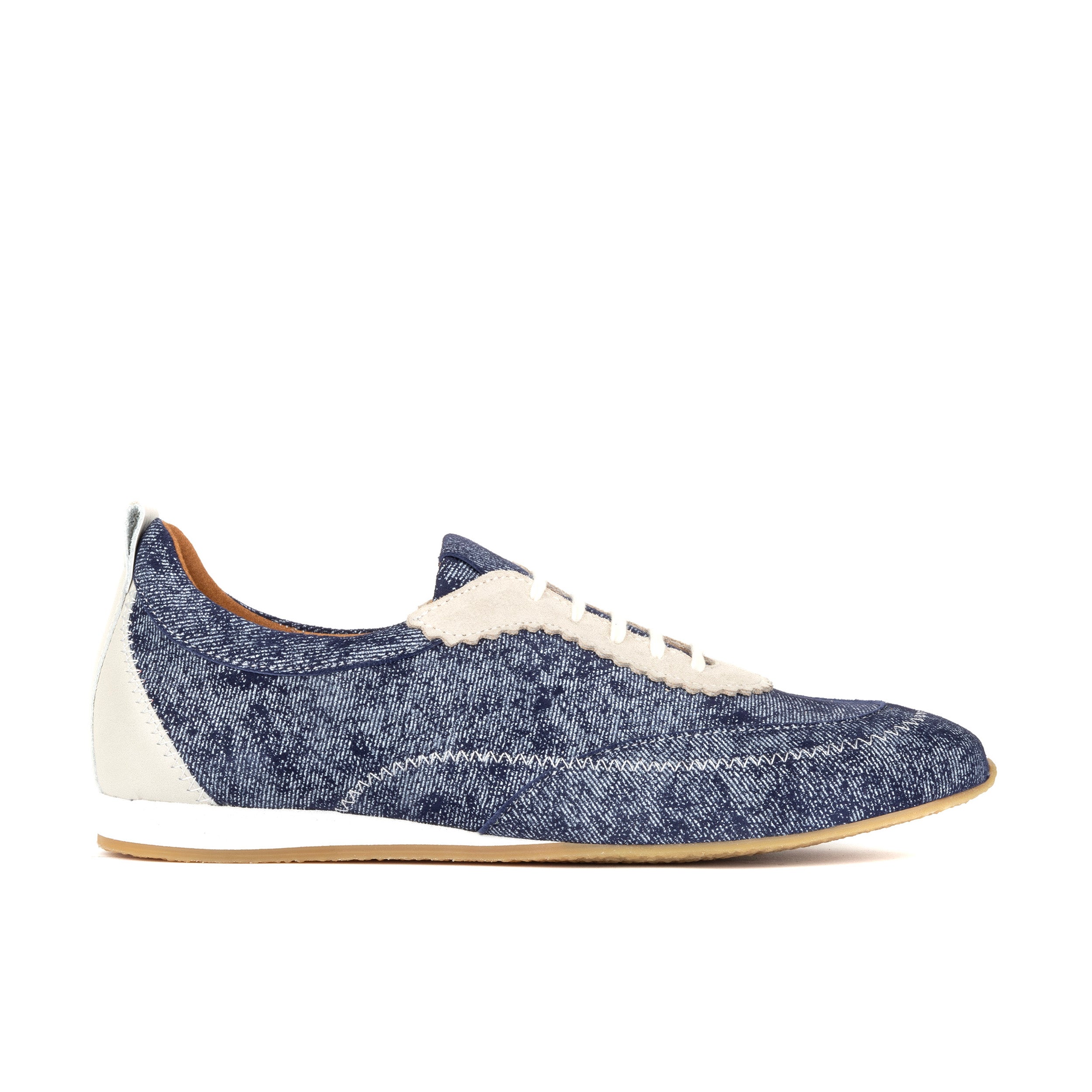 Shoreditch - Denim - Women's Suede & Denim Slim Trainer