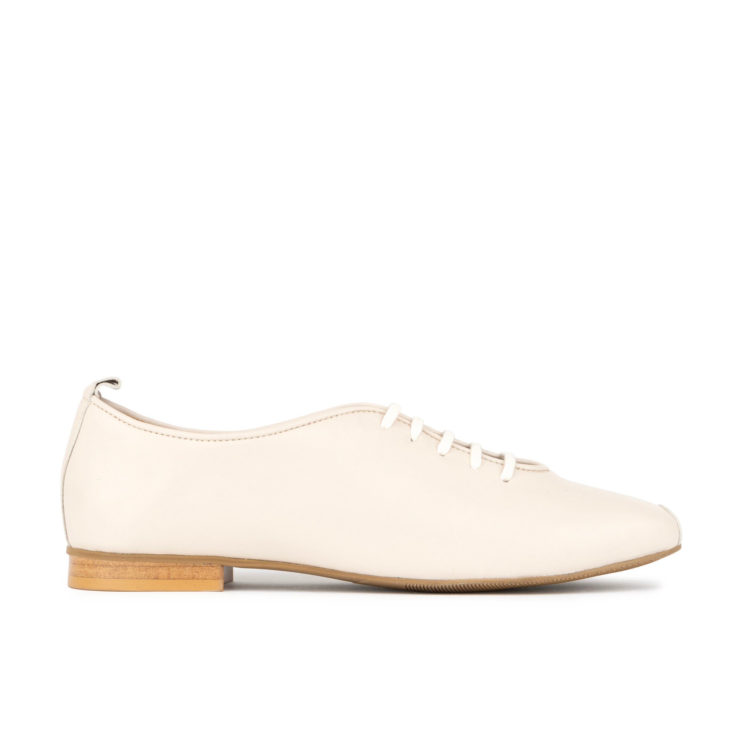 Skyline - Cream Suede - Women's Leather Lace Up Ballet Pump