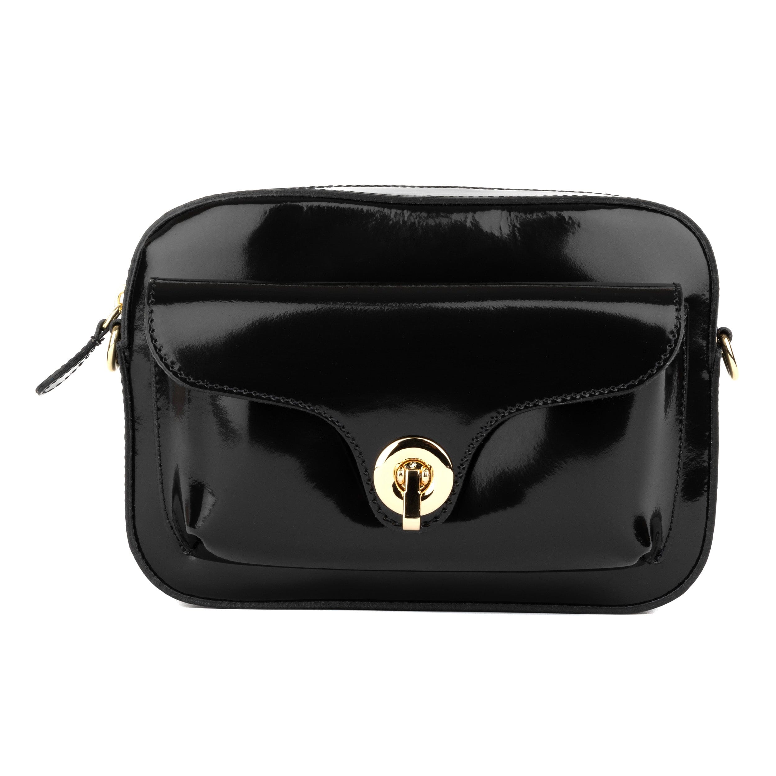 Lady Camara - Black - Women's zip-up crossbody bag with shoulder strap and front pocket