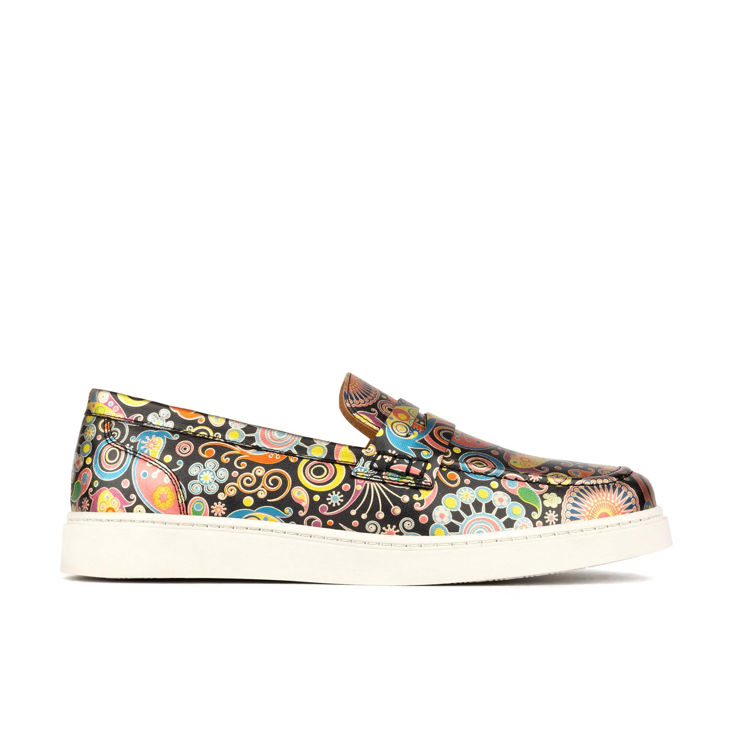 Walter - Navy & Pink - Men's white sole Summer Loafer in eye catching soft leather