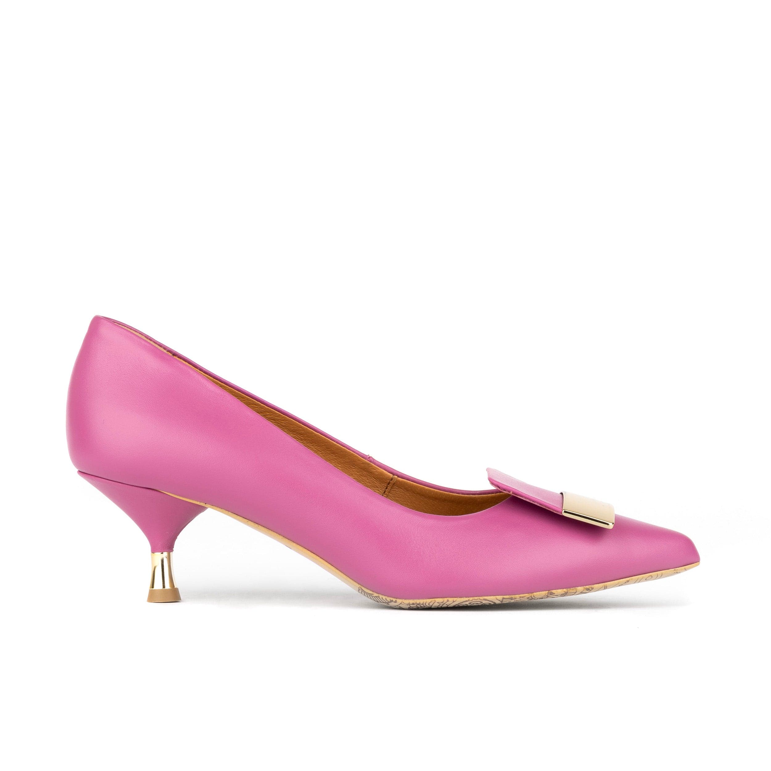 Piccadilly - Pink - Women’s Leather Kitten Heel Pump
