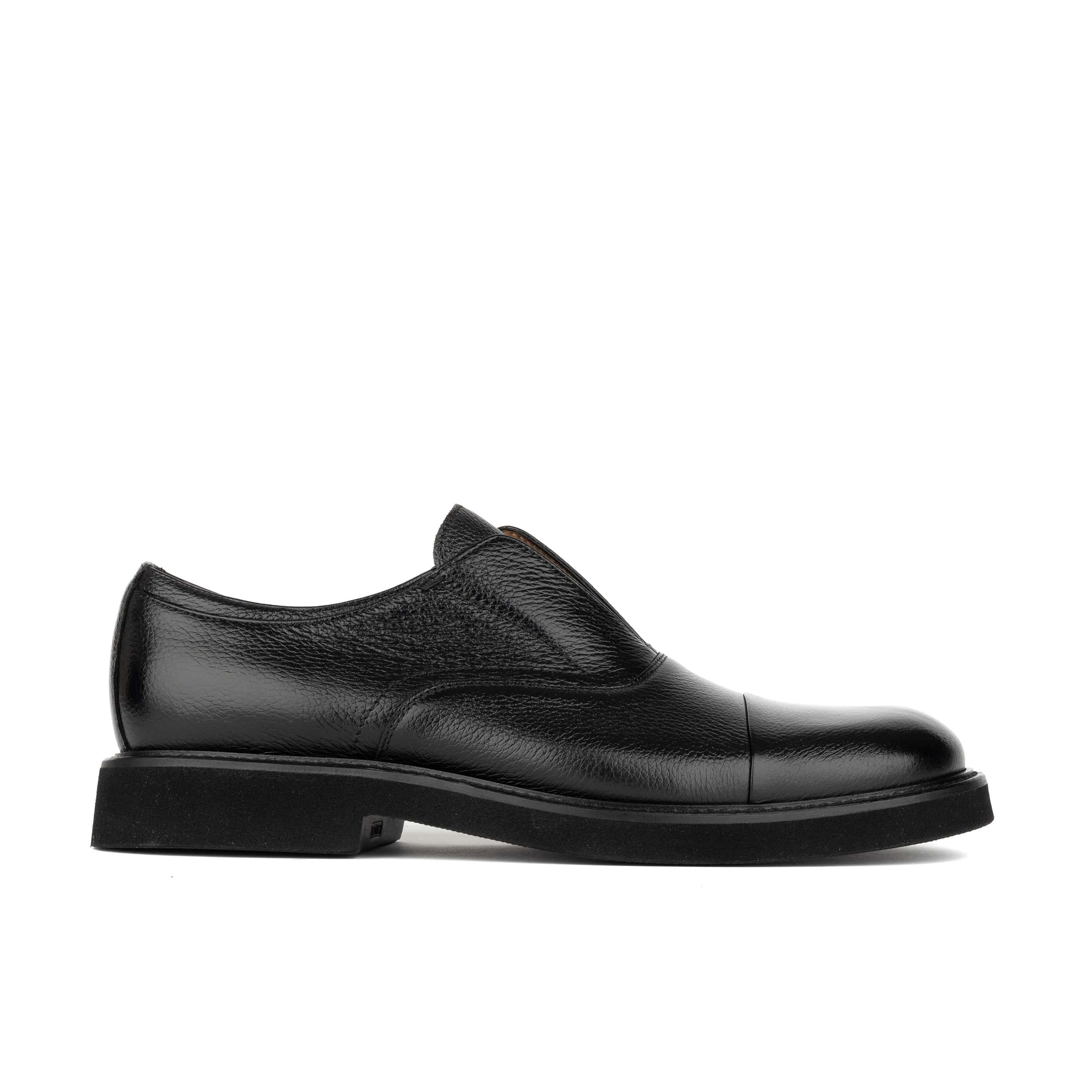 Dunlee - Black - Men's leather slip-on loafer