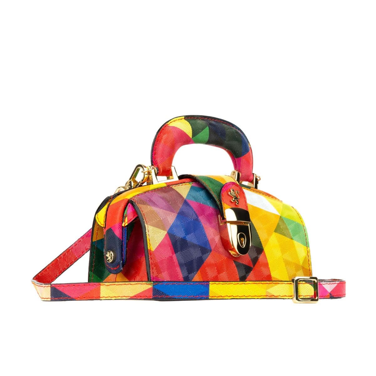 Gazelle Mini - Retro - Mini structured bag in colourful genuine leather and key