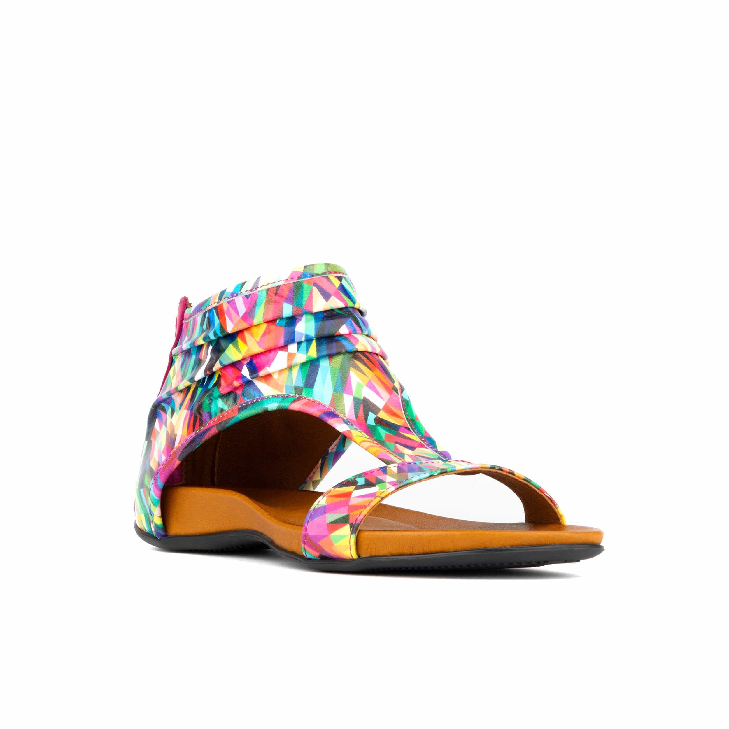 Downtown - Fiesta - Women's flat T-bar sandal with covered heel