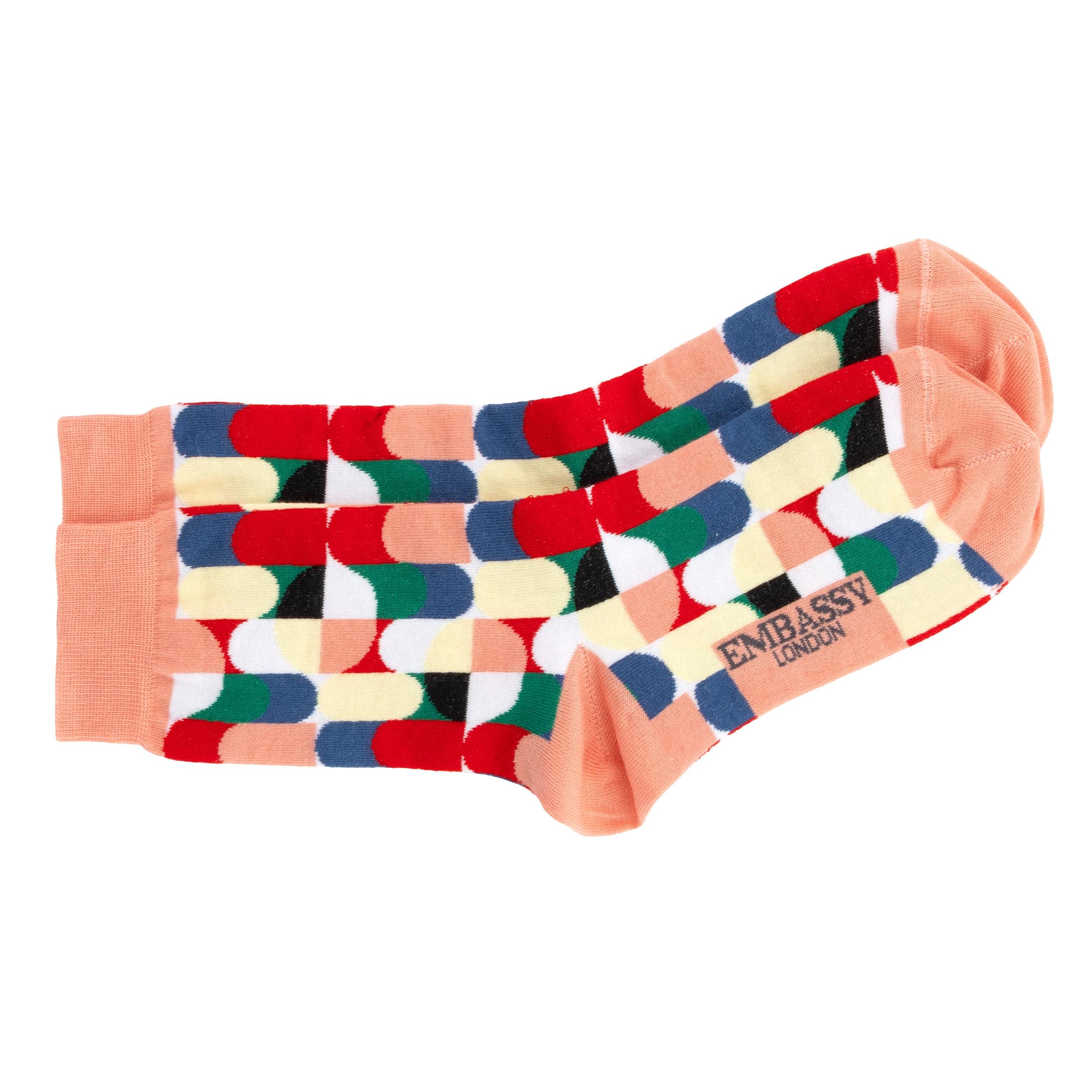 Wiggle - Pink Signature - Women's cotton crew socks UK 3 to 7 in pink signature