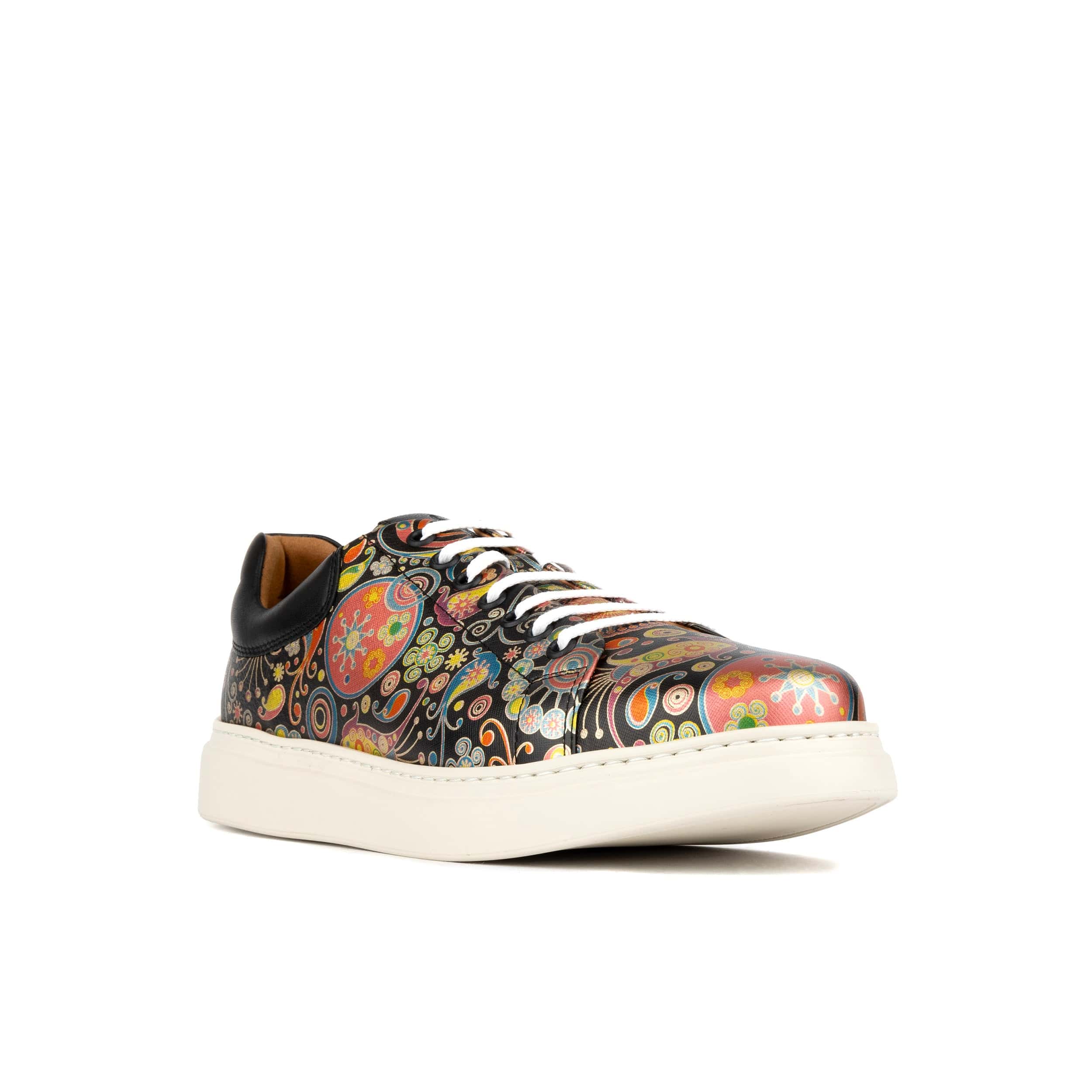 Sun City - Navy & Pink - Men's white sole trainer in eye catching soft leather