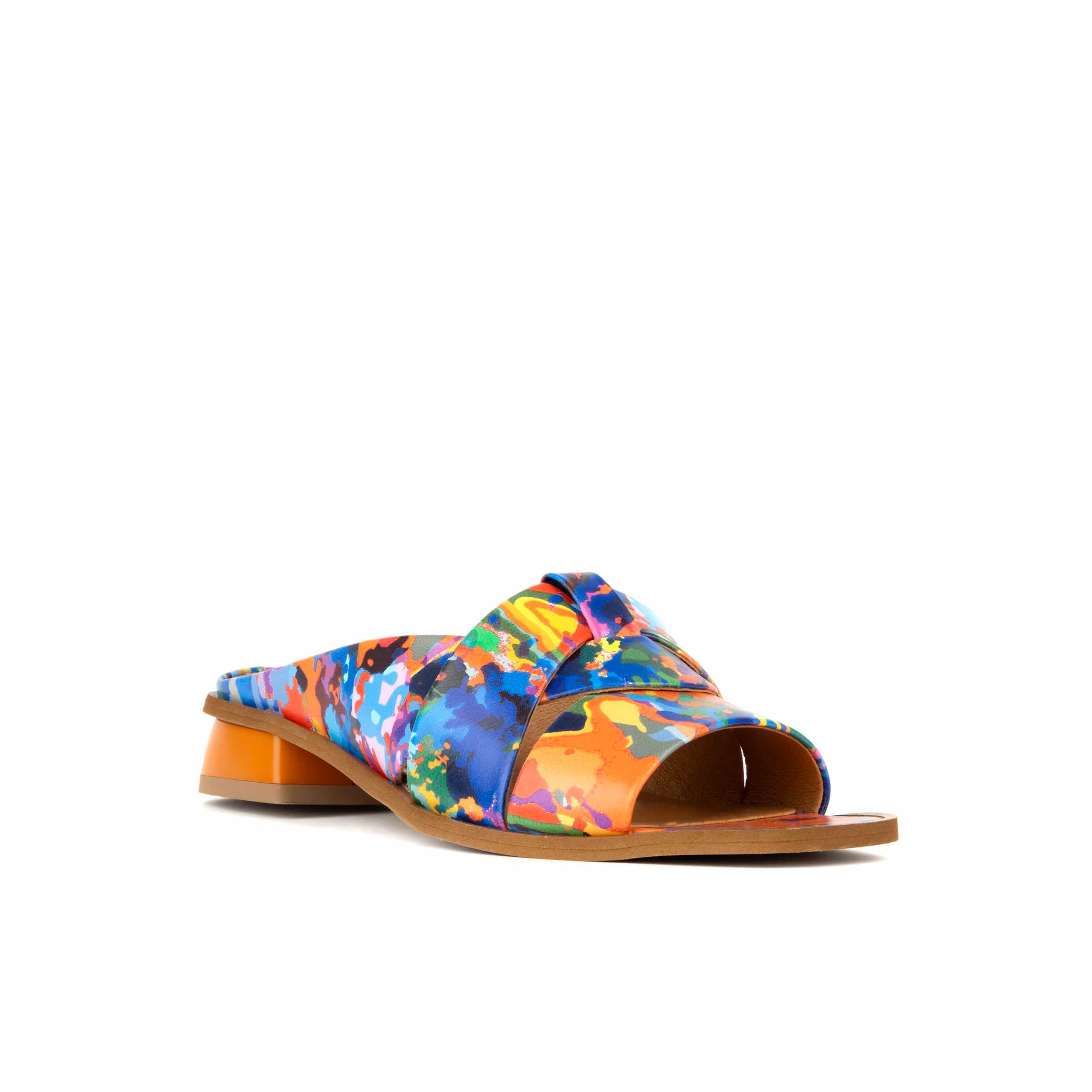 Muse - Summer Colours - Women's Leather Interwoven Slide Sandals