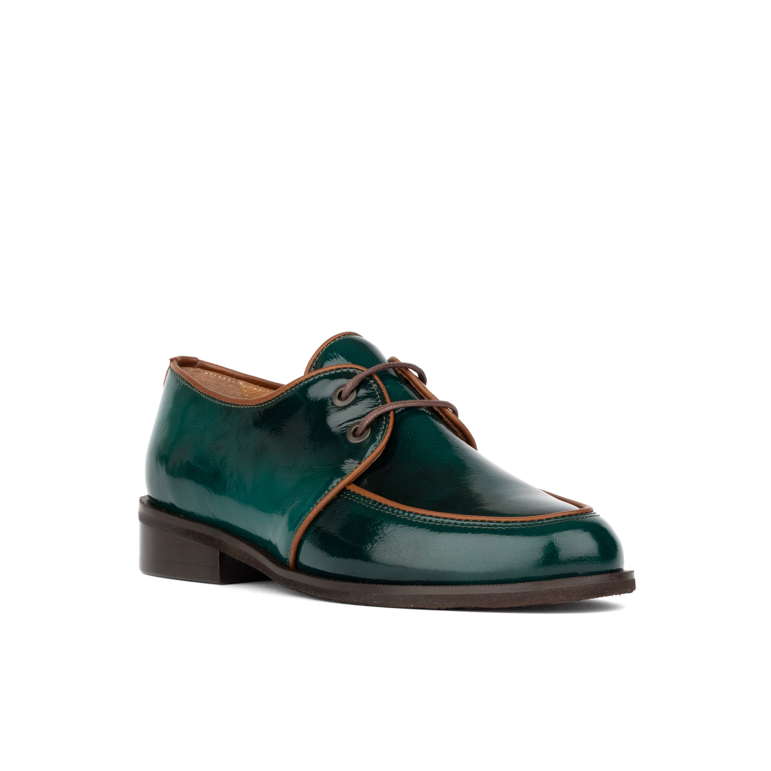 Kiss - Green - Women's patent leather lace up shoe
