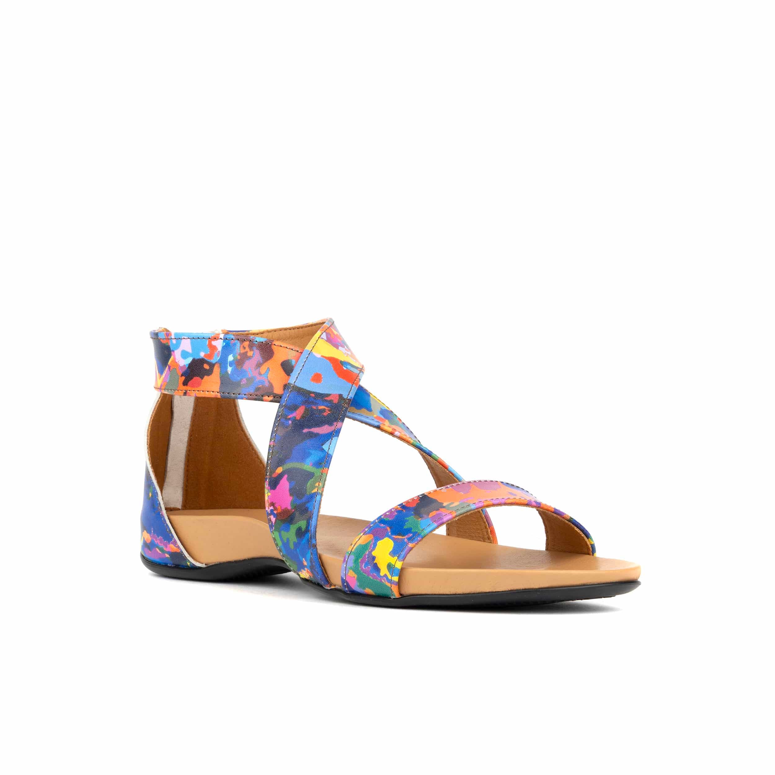 Isabella - Summer Colours - Women's cross strap sandal with covered heel