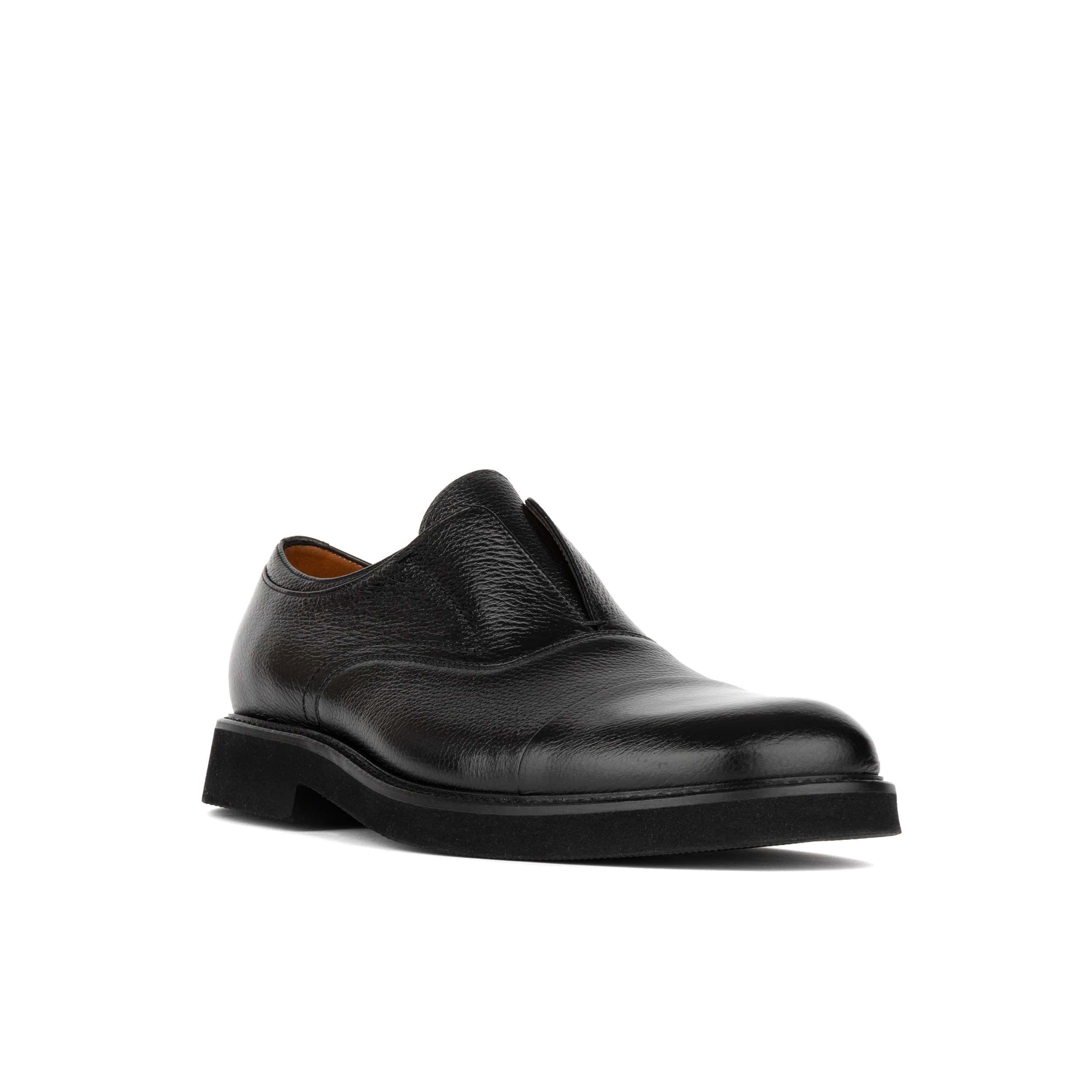 Dunlee - Black - Men's leather slip-on loafer