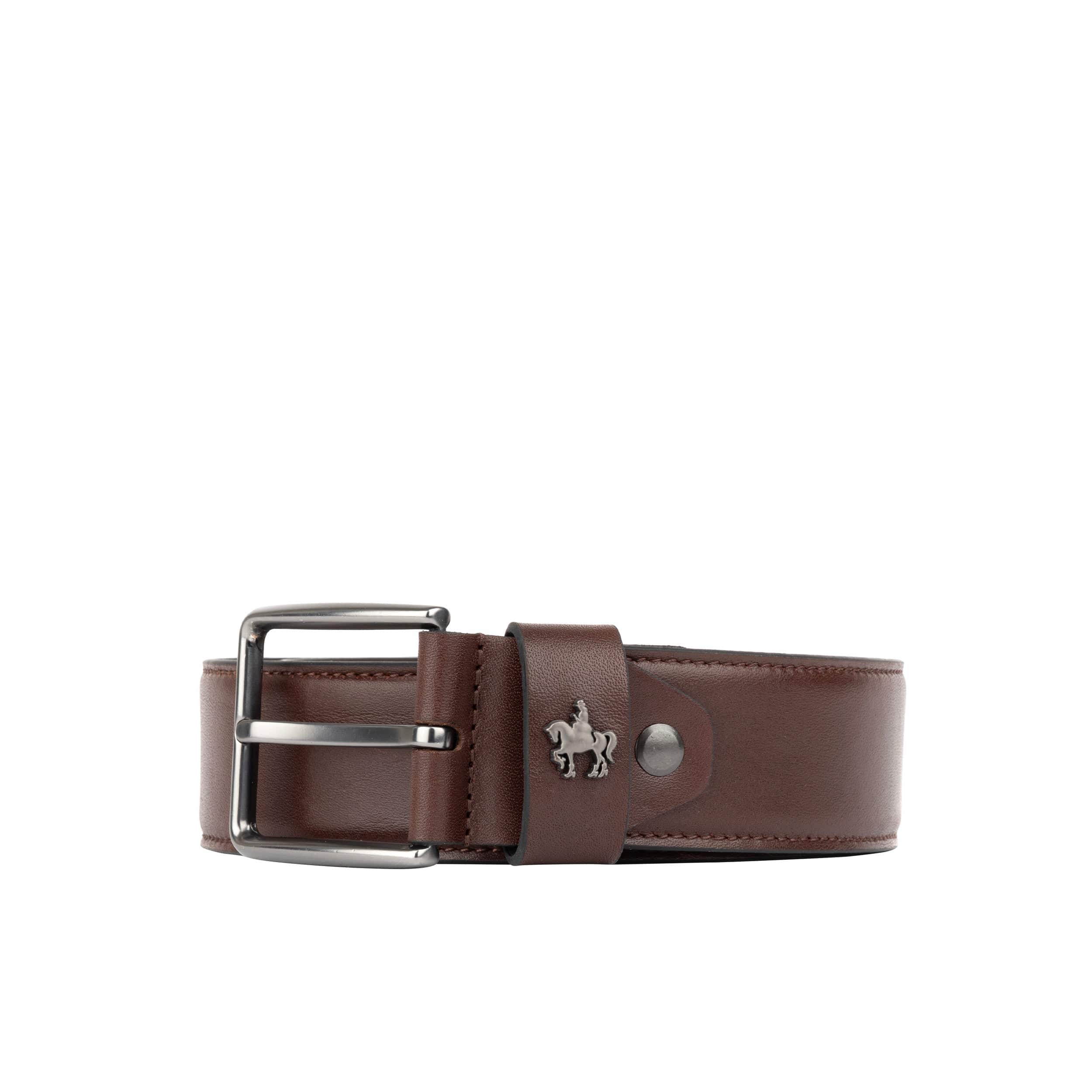 Alec - Brown Black - Men'classic belt in brown and black genuine leather combo