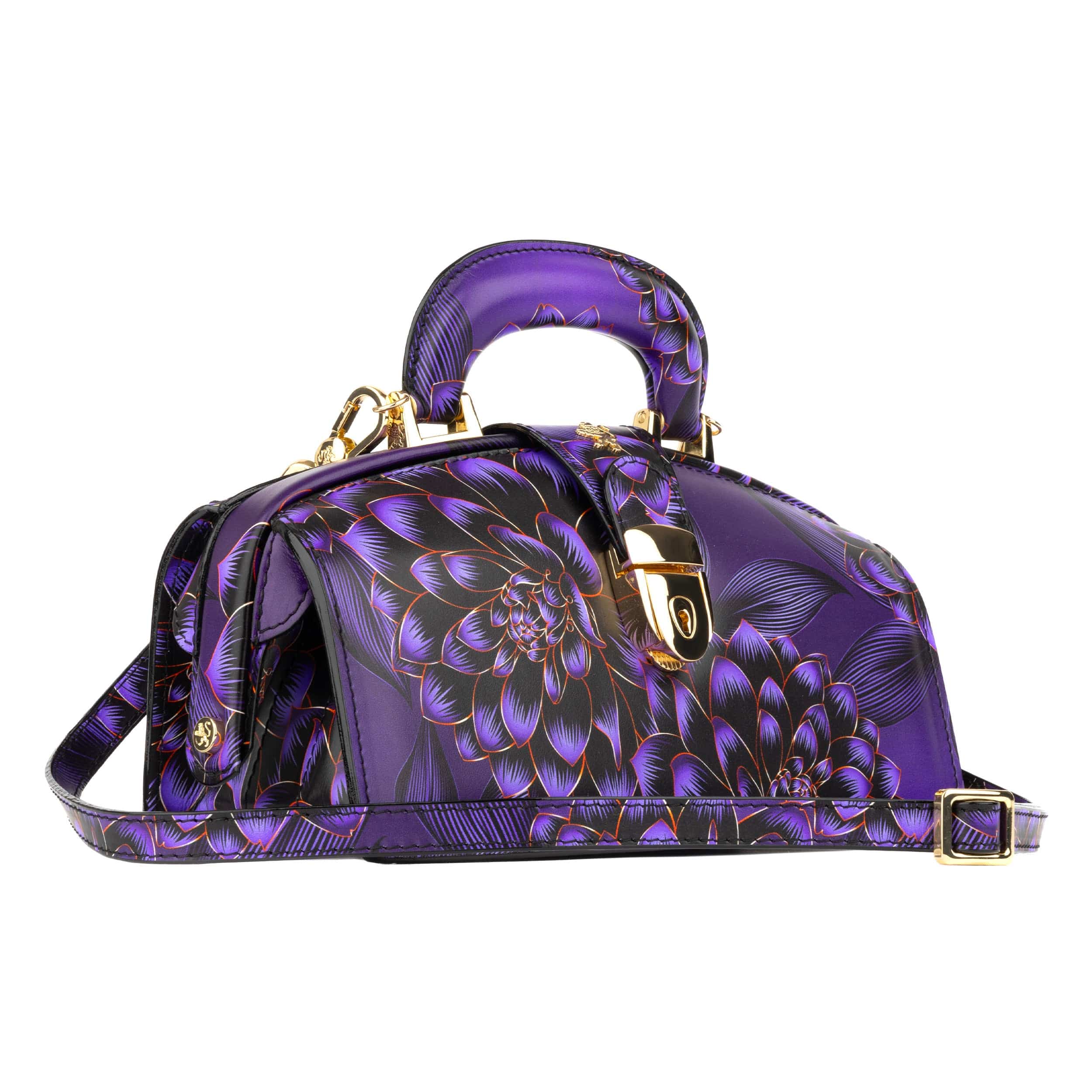 Gazelle - Black & Purple - Women’s leather top handle & crossbody bag