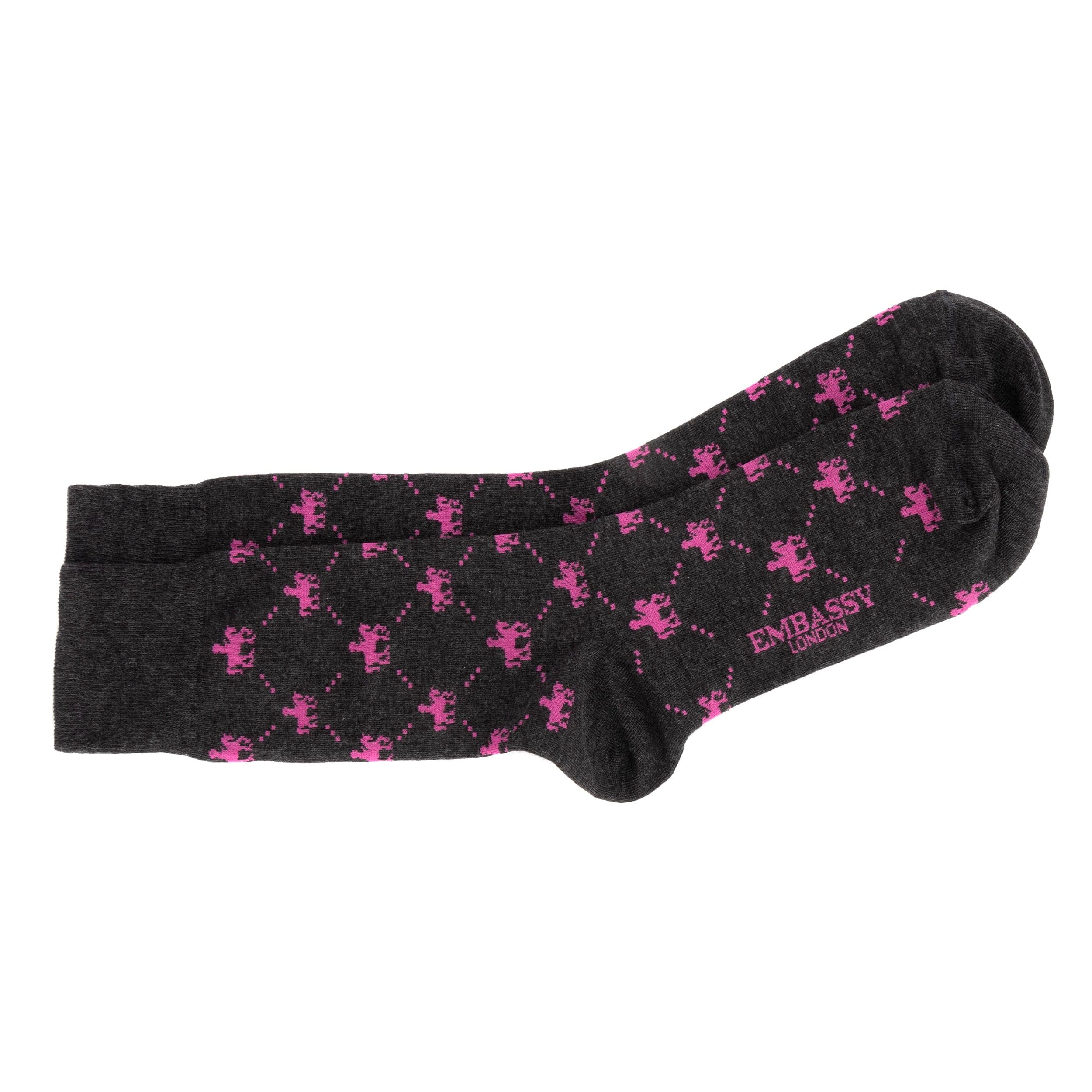 Footsie - Dark Grey - Men's cotton crew socks size UK 6 to 12 in grey