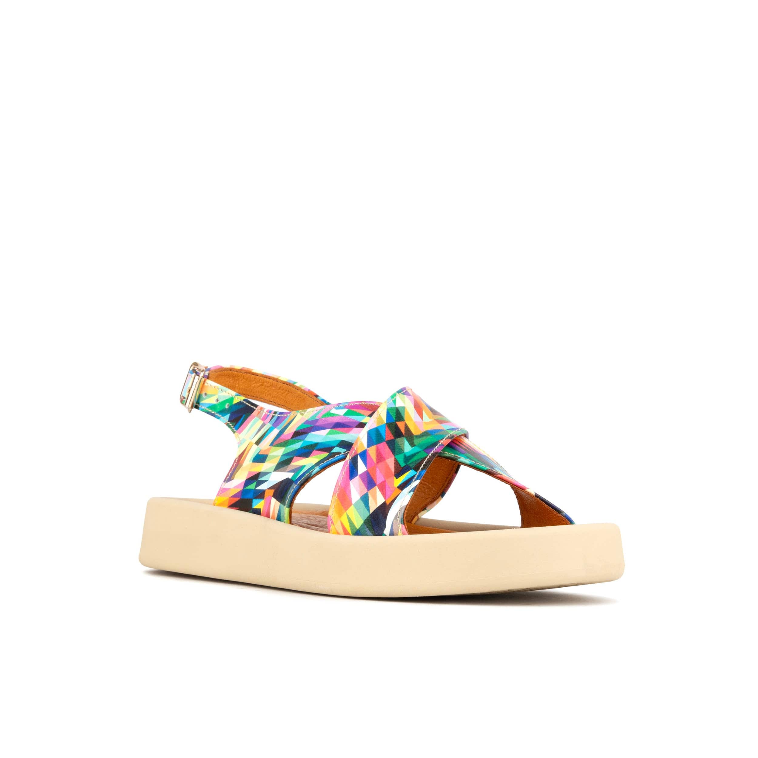 Skye - Fiesta - Women's leather platform sandal with buckle strap