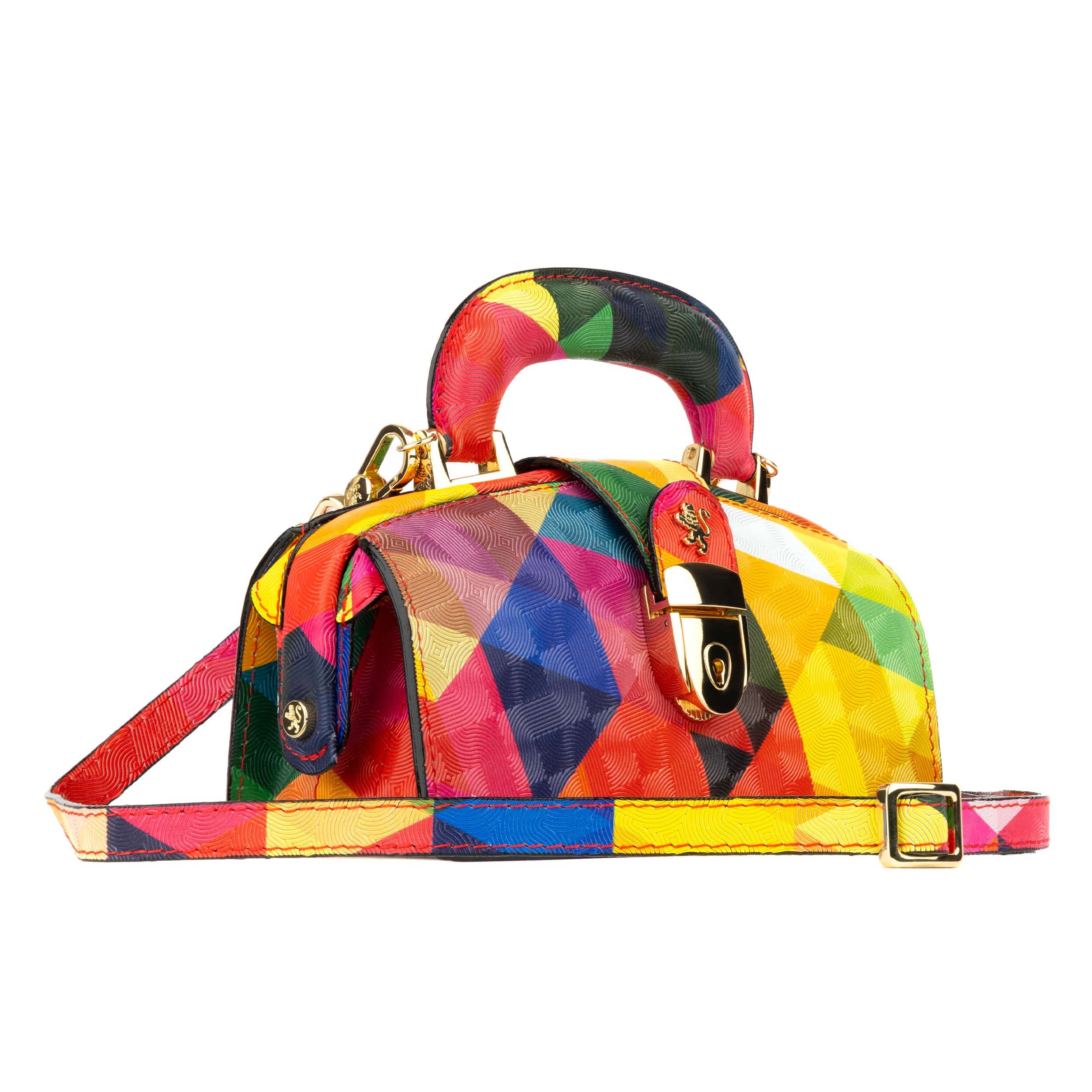 Gazelle Mini - Retro - Mini structured bag in colourful genuine leather and key