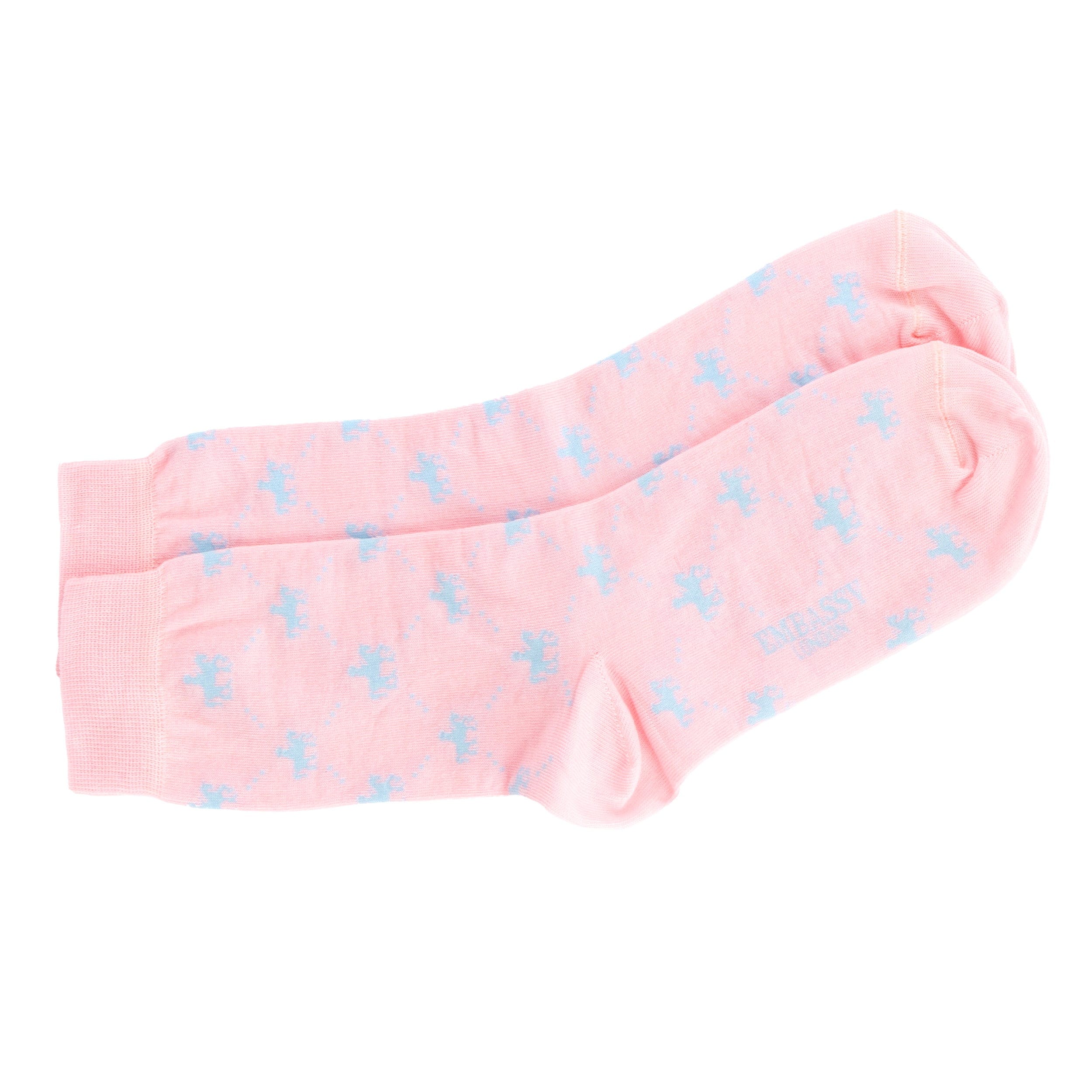 Footsie - Pink - Men's cotton crew socks size UK 6 to 12 in light pink