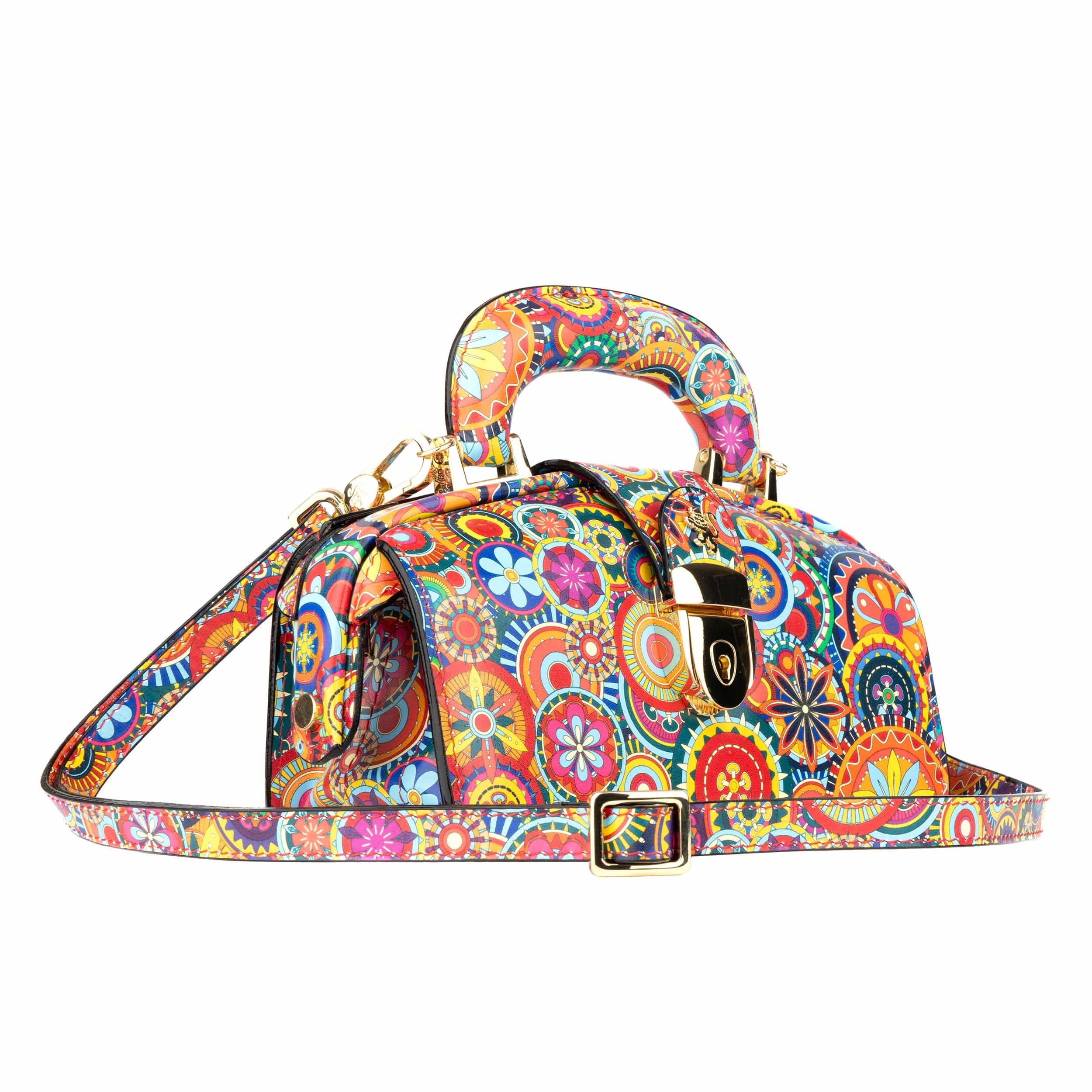 Gazelle Mini - Signature Print - Women's mini bowling bag with handle and strap
