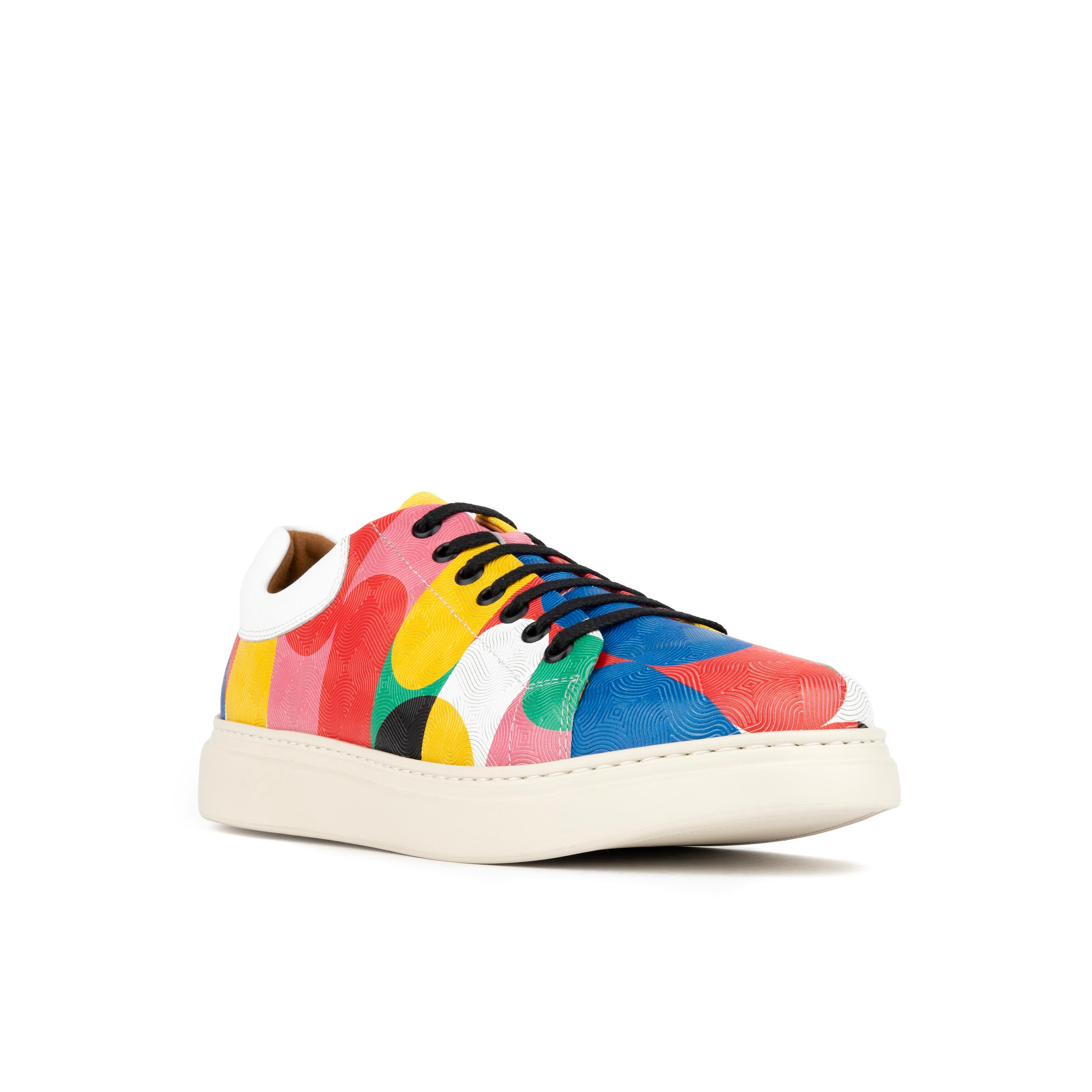 Sun City - Groovy - Men's white sole trainer in eye catching soft leather