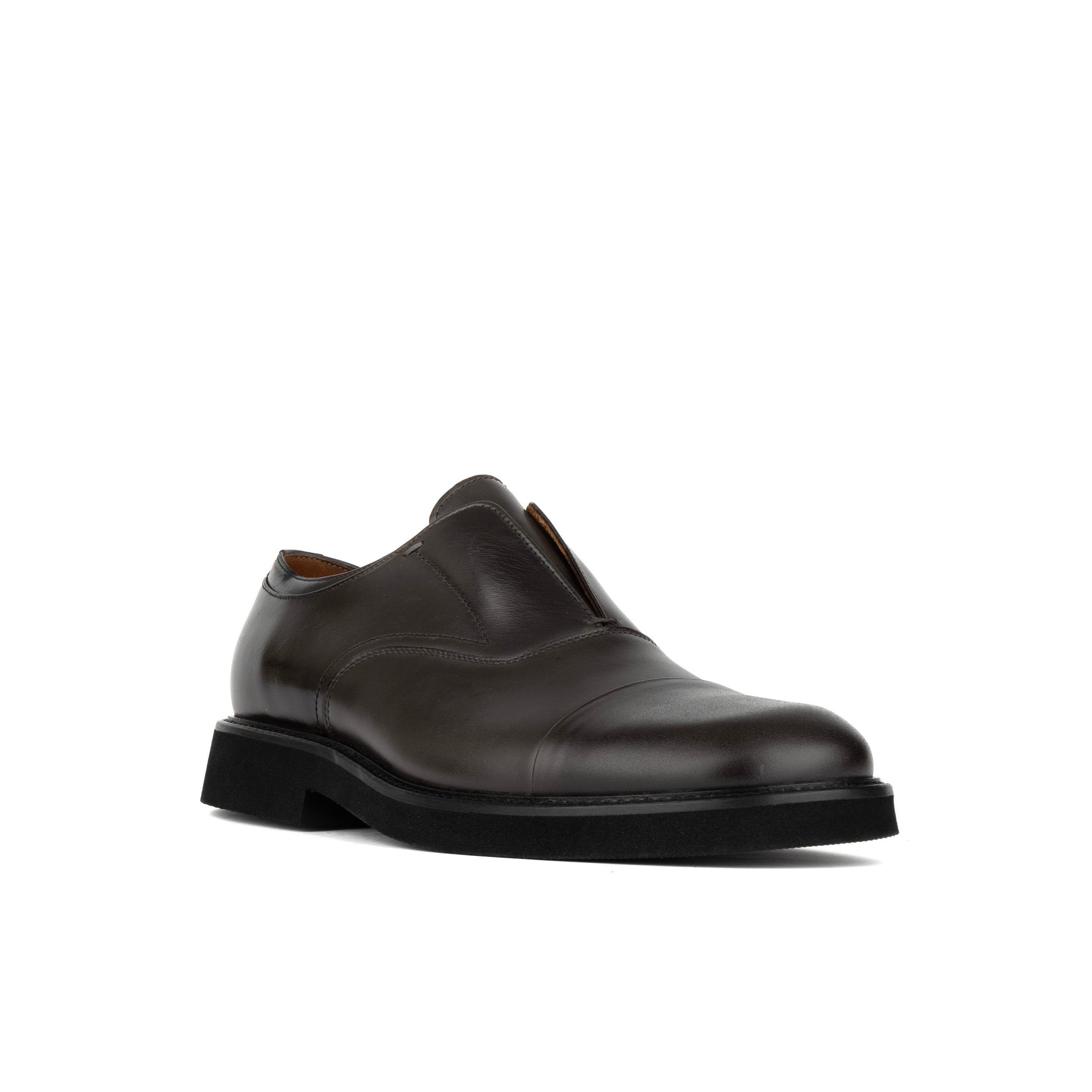 Dunlee - Grey - Men's leather slip-on loafer