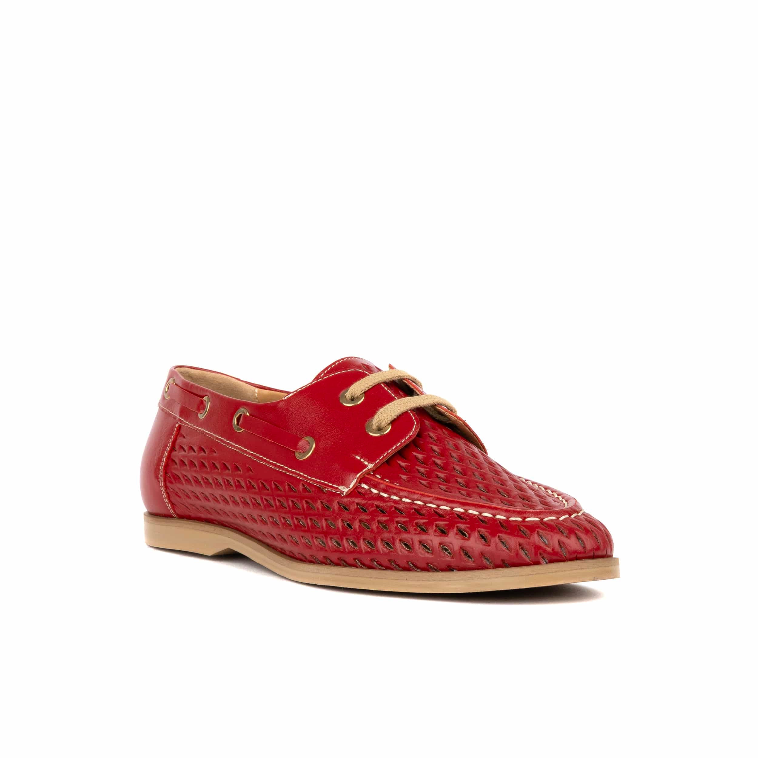 Row Your Boat - Red - Women's Leather Boat Shoes