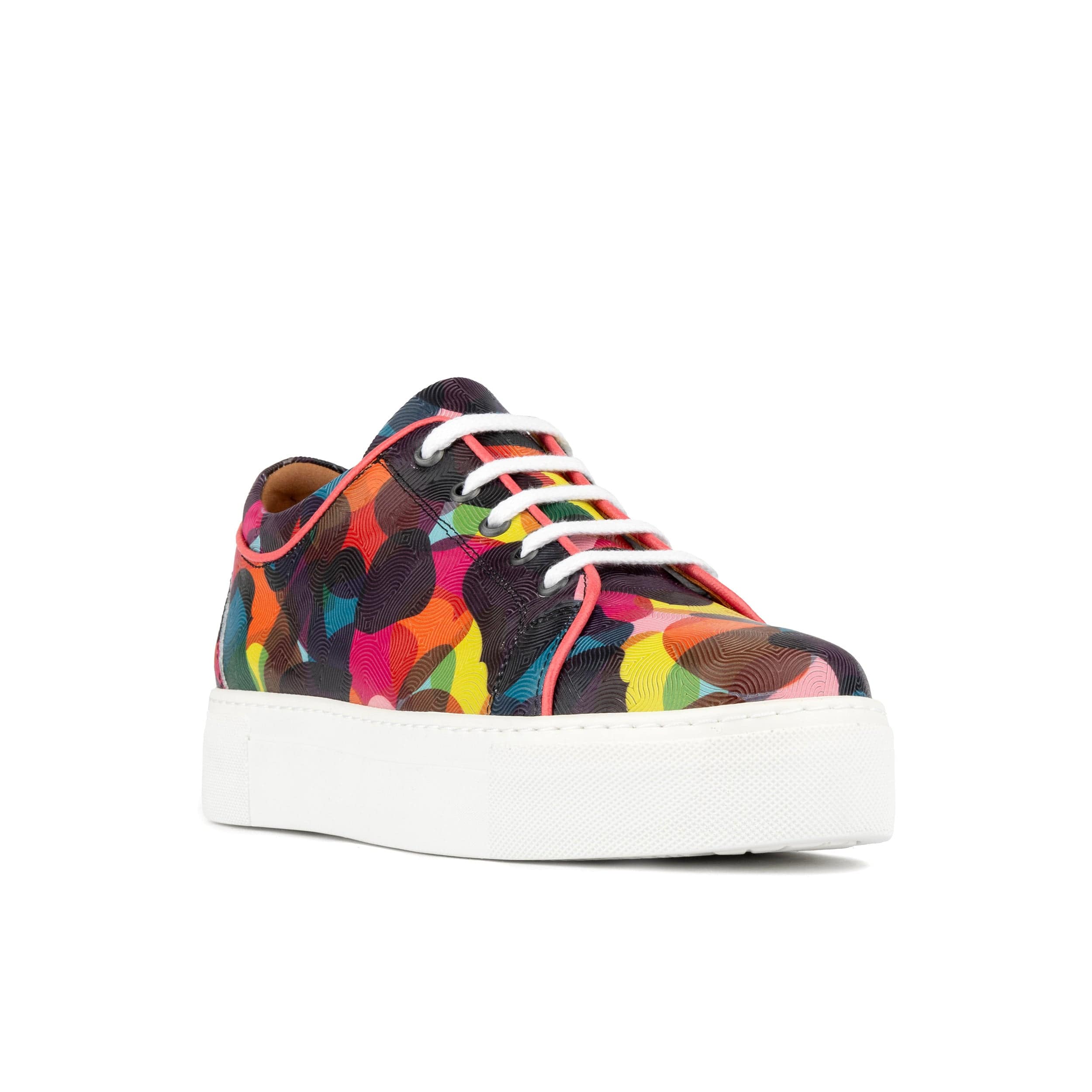 Camila - Infinity - Women's platform sole leather lace-up trainer