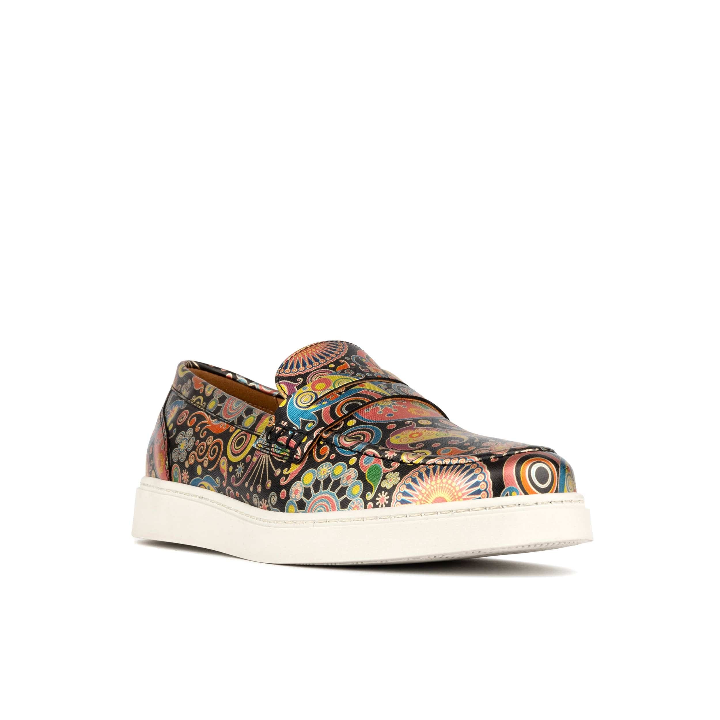 Walter - Navy & Pink - Men's white sole Summer Loafer in eye catching soft leather