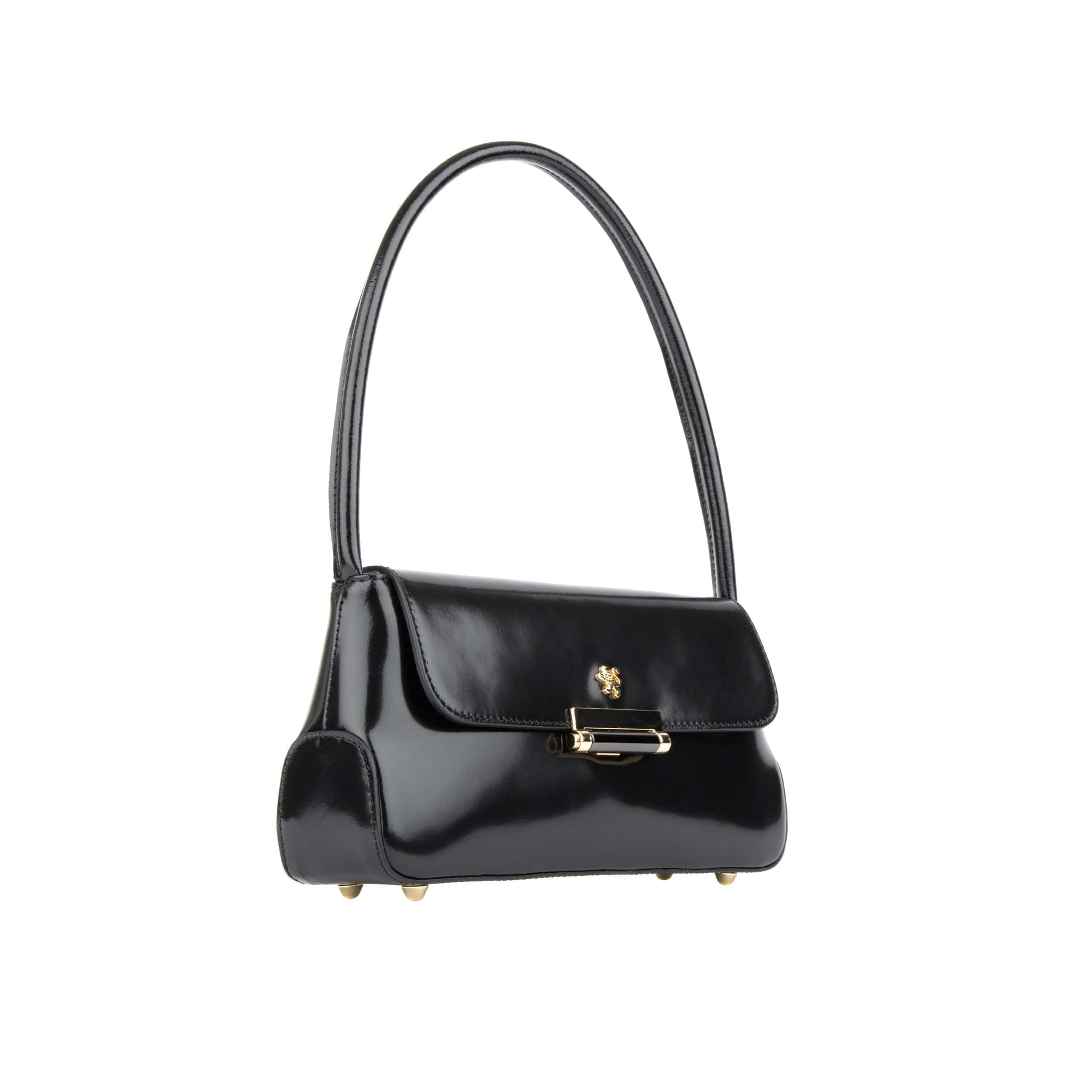 Rhapsody - Black - Women's minimalist shoulder bag in Italian sleek leather