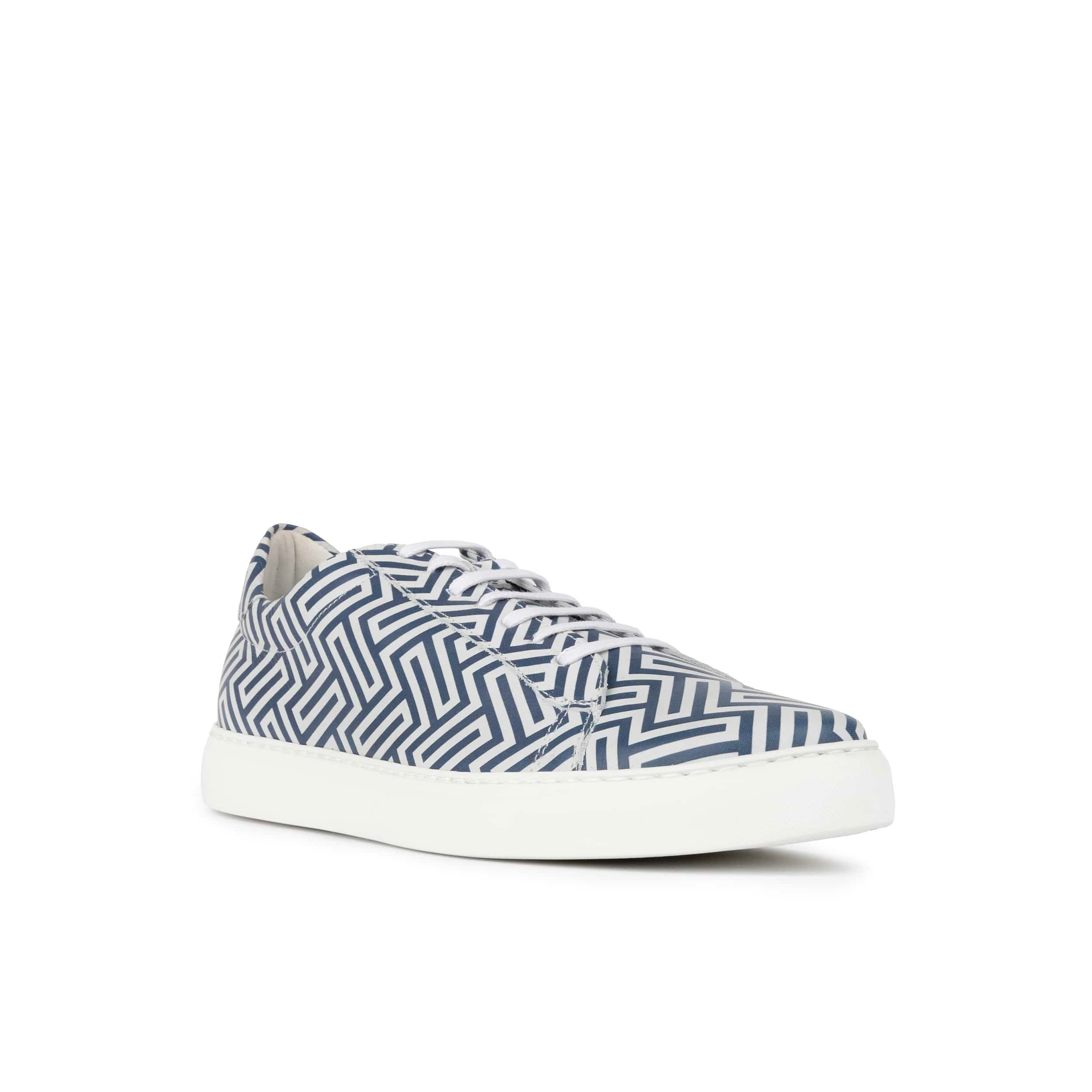 Fortune - Maze Print - Men's Leather Trainer