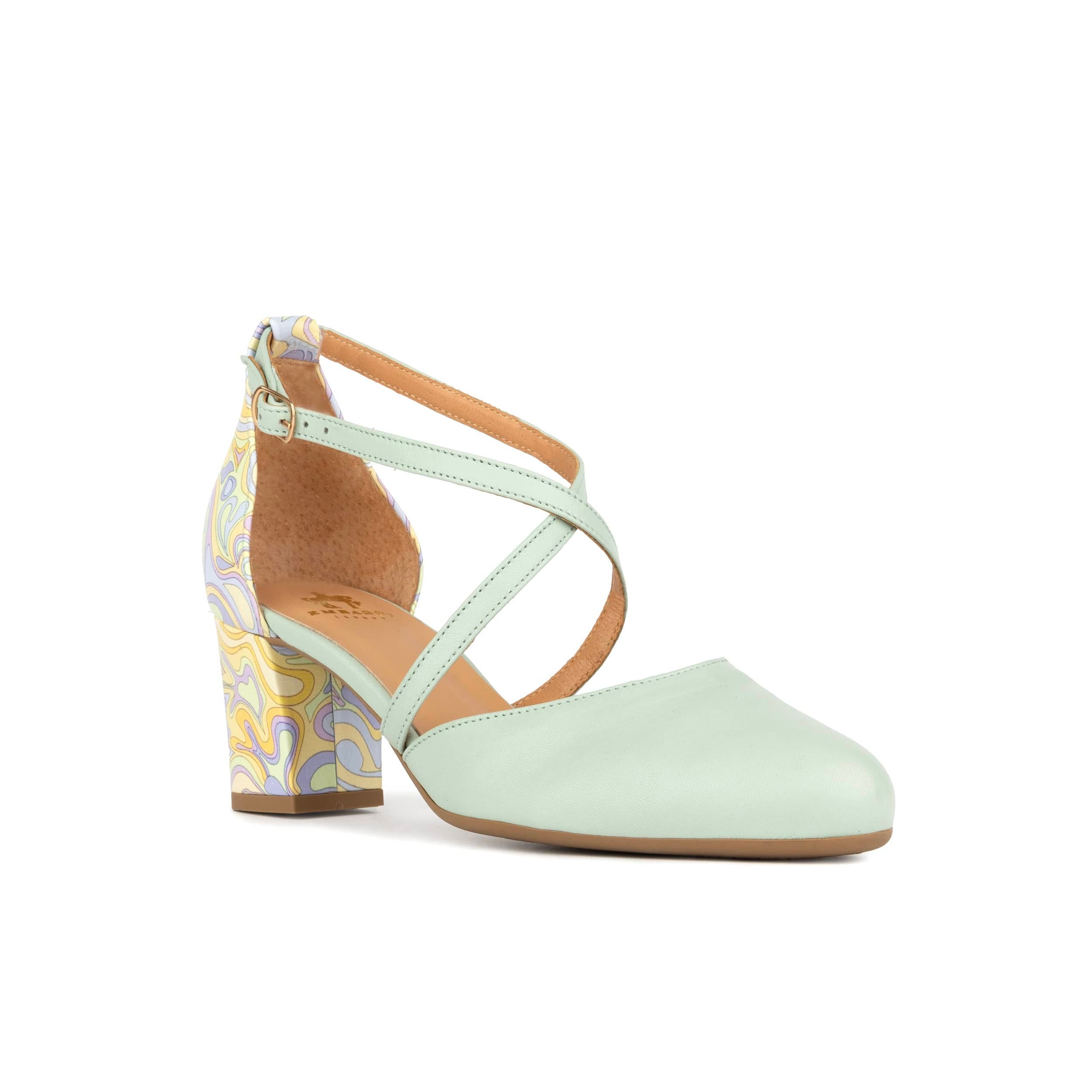 Dannii - Mint & Pastel Multi - Women's Leather Closed-Toe Block Heel