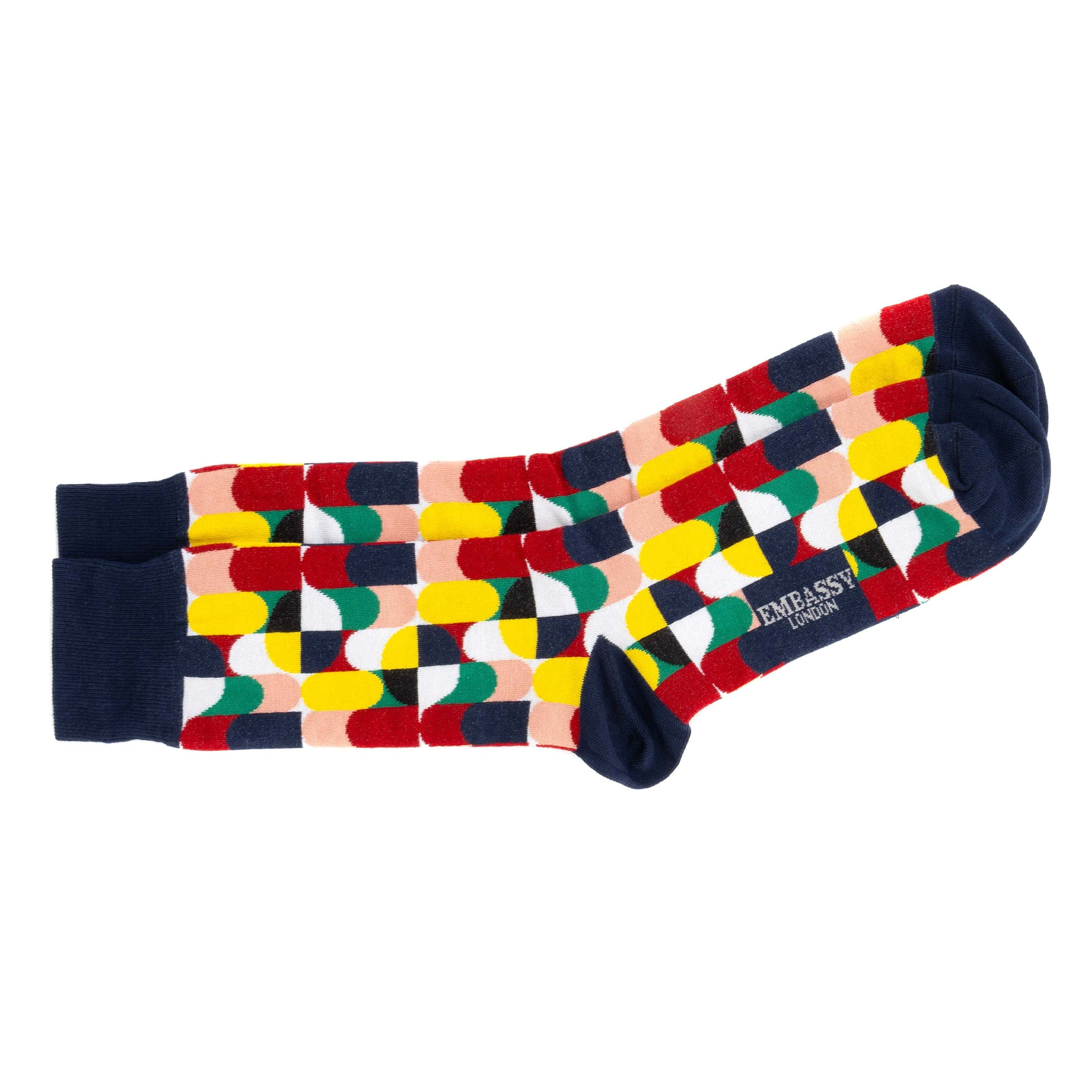 Wiggle - Blue Signature - Men's cotton crew socks size UK 6 to 12 in blue signature