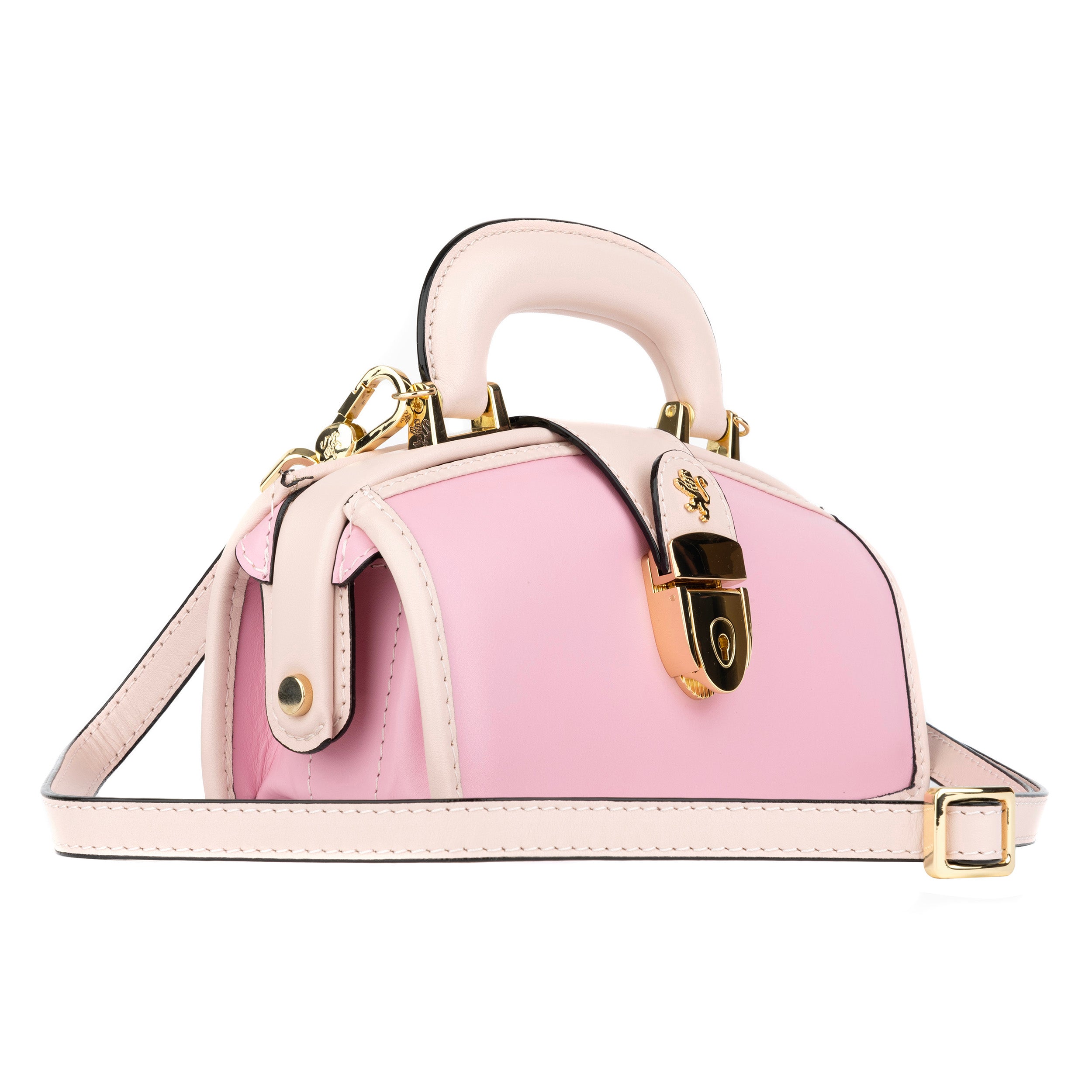 Gazelle Mini - Pink & Pink - Women’s mini patent leather top handle & crossbody bag