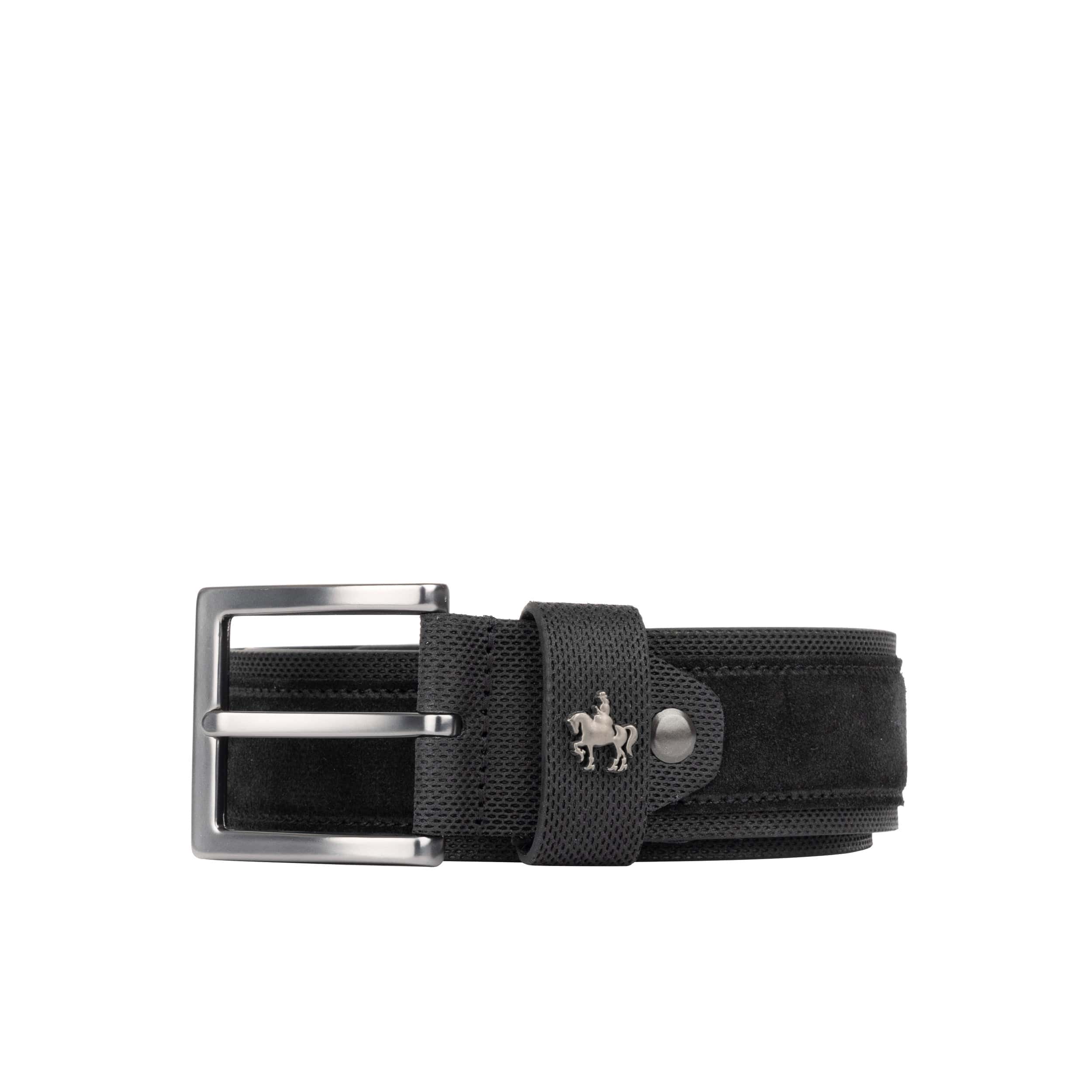 Victor - Black & Black - Men's Italian leather belt