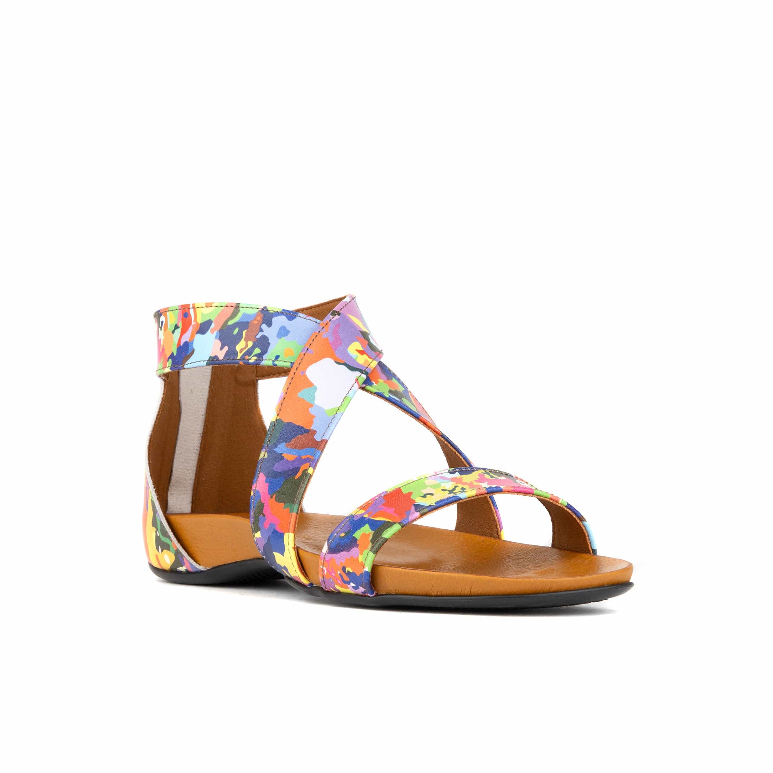 Isabella - Summer Colours - Women's cross strap sandal with covered heel