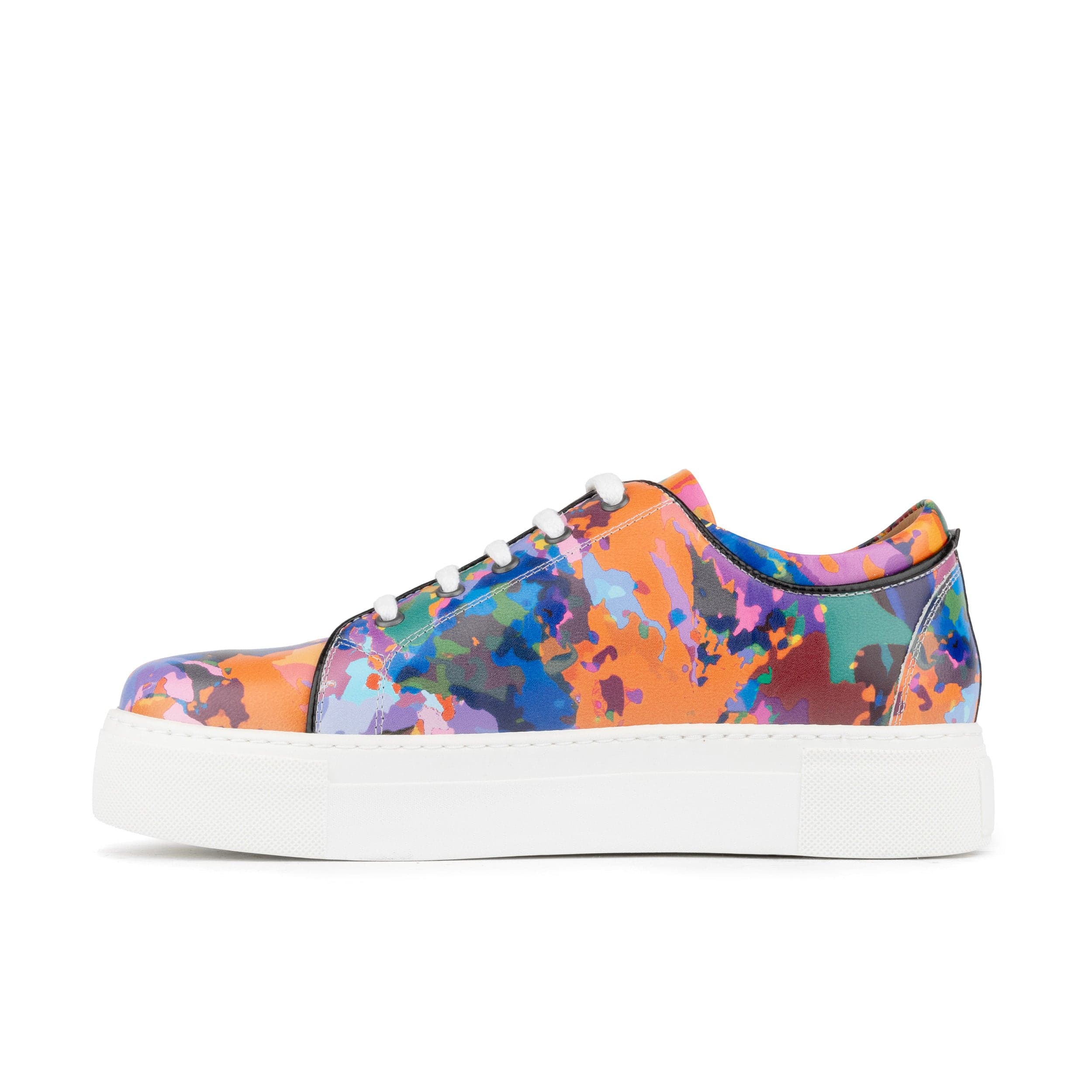 Camila - Summer Colours - Women's platform sole leather lace-up trainer