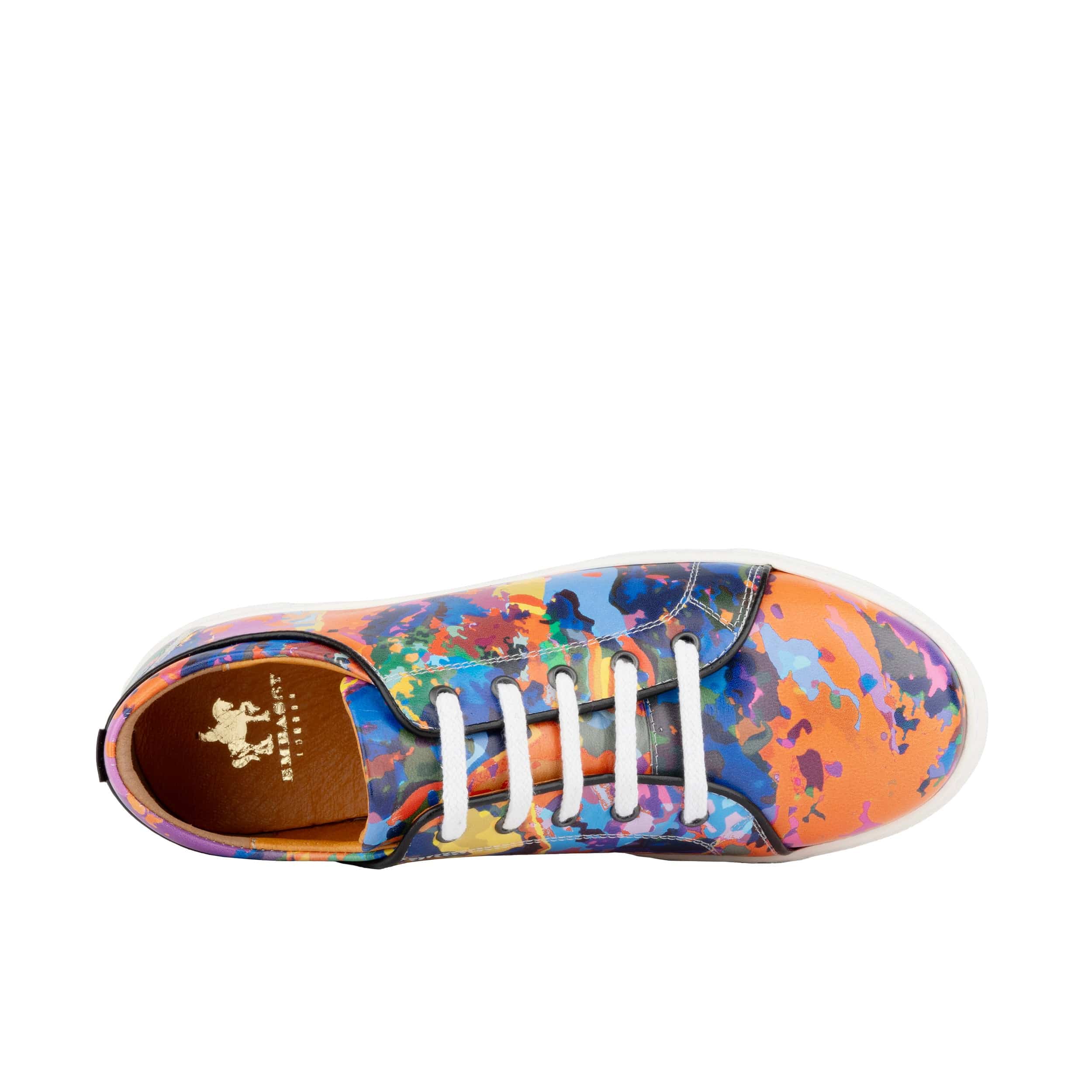 Camila - Summer Colours - Women's platform sole leather lace-up trainer