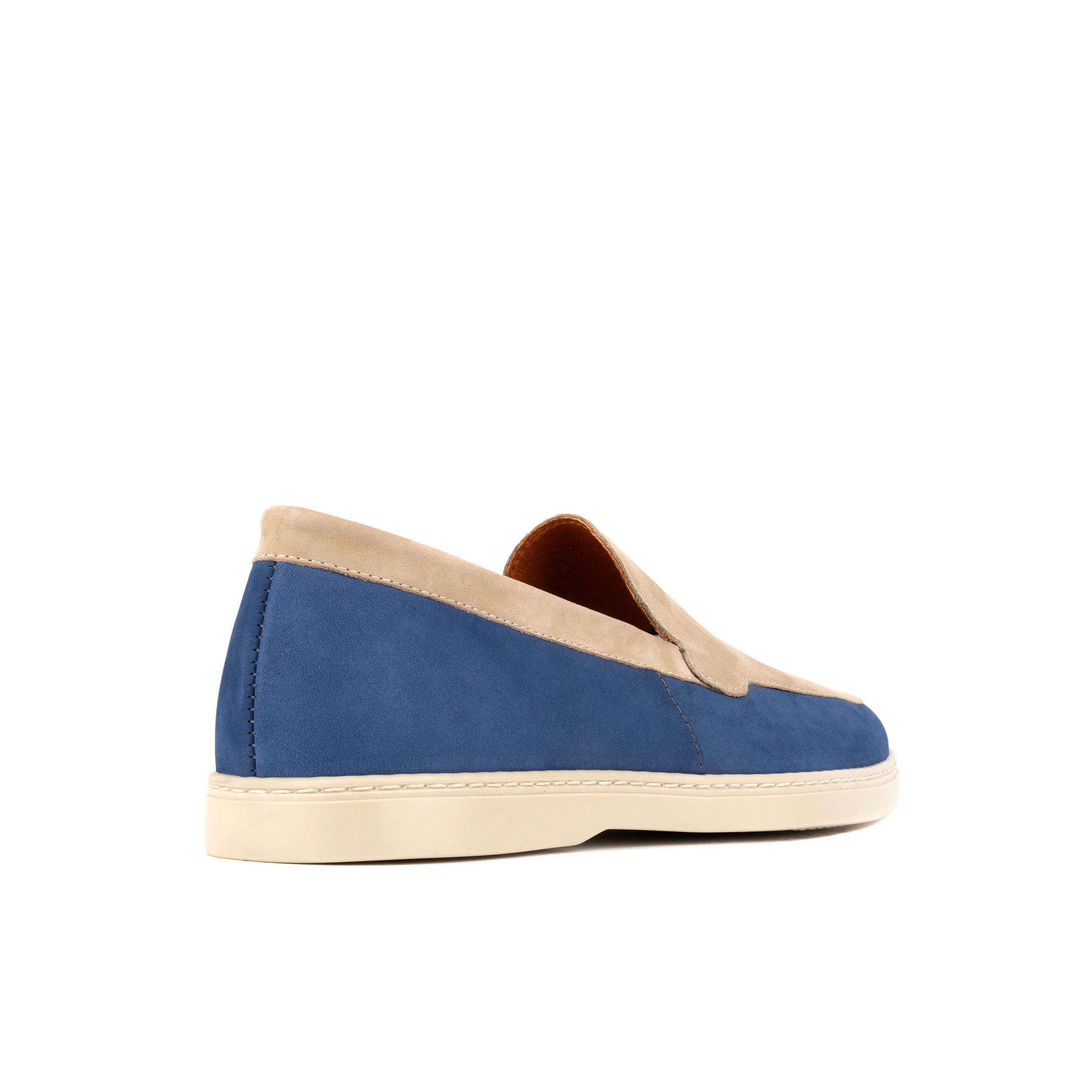Gareth - Cream & Blue - Men’s two Tone Suede Loafer
